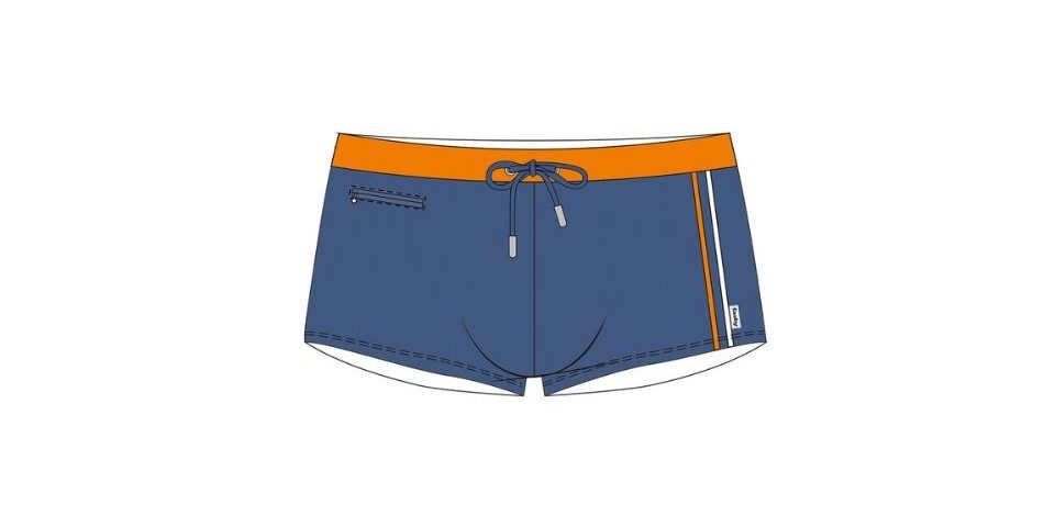 Fashy Badehose Badehose Boxer blau orange weiss