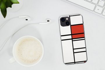 MuchoWow Handyhülle Komposition mit Rot und Weiß - Piet Mondrian, Handyhülle Apple iPhone 13, Smartphone-Bumper, Print, Handy