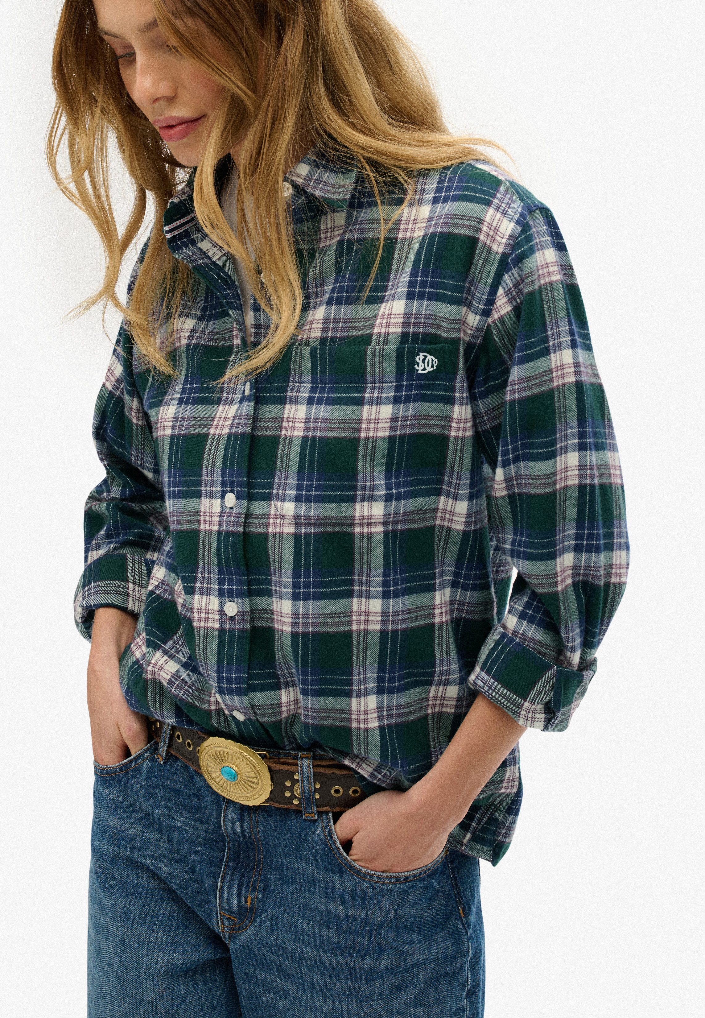 Superdry Karobluse CHECK FLANNEL BOYFRIEND SHIRT günstig online kaufen