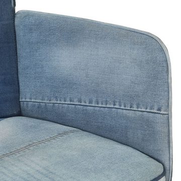 furnicato Sessel Ohrensessel Patchwork Denim Canvas