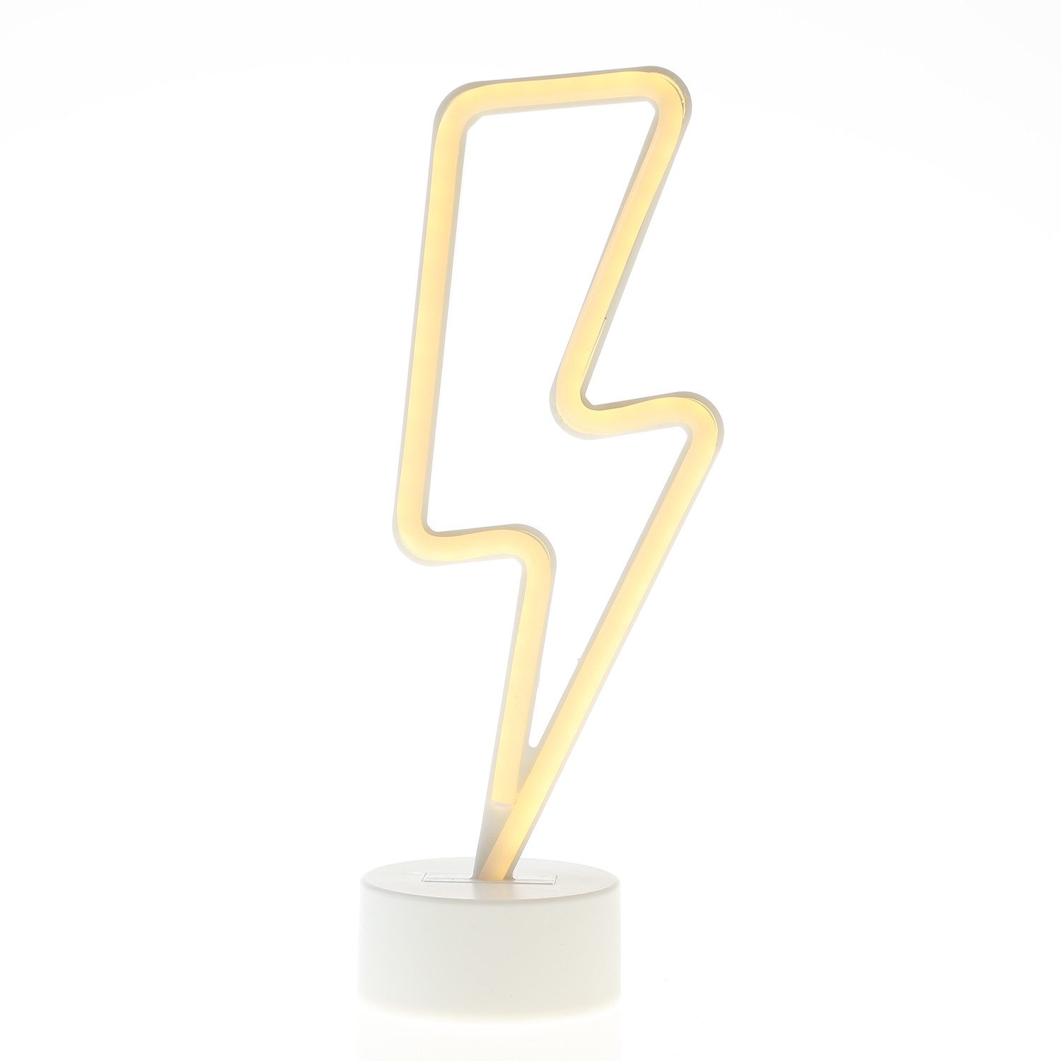 SATISFIRE LED Dekolicht LED Neonlicht Blitz Neonschild Leuchtfigur Batterie USB 30cm warmweiß, LED Classic, warmweiß (2100K bis 3000K) – Bild 4 von 5