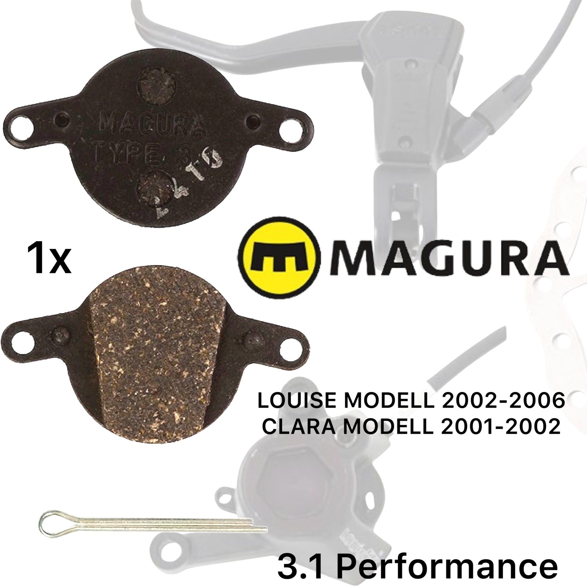 Magura Scheibenbremse Magura Bremsbeläge 3.1 Louise ab 2002-2006, Clara ab 2001-2002 0721324