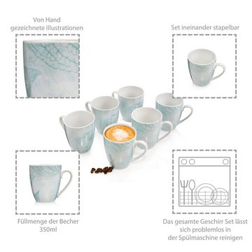 SÄNGER Becher Sarti Kaffeebecher Set, Porzellan, 300 ml, spülmaschinengeeignet