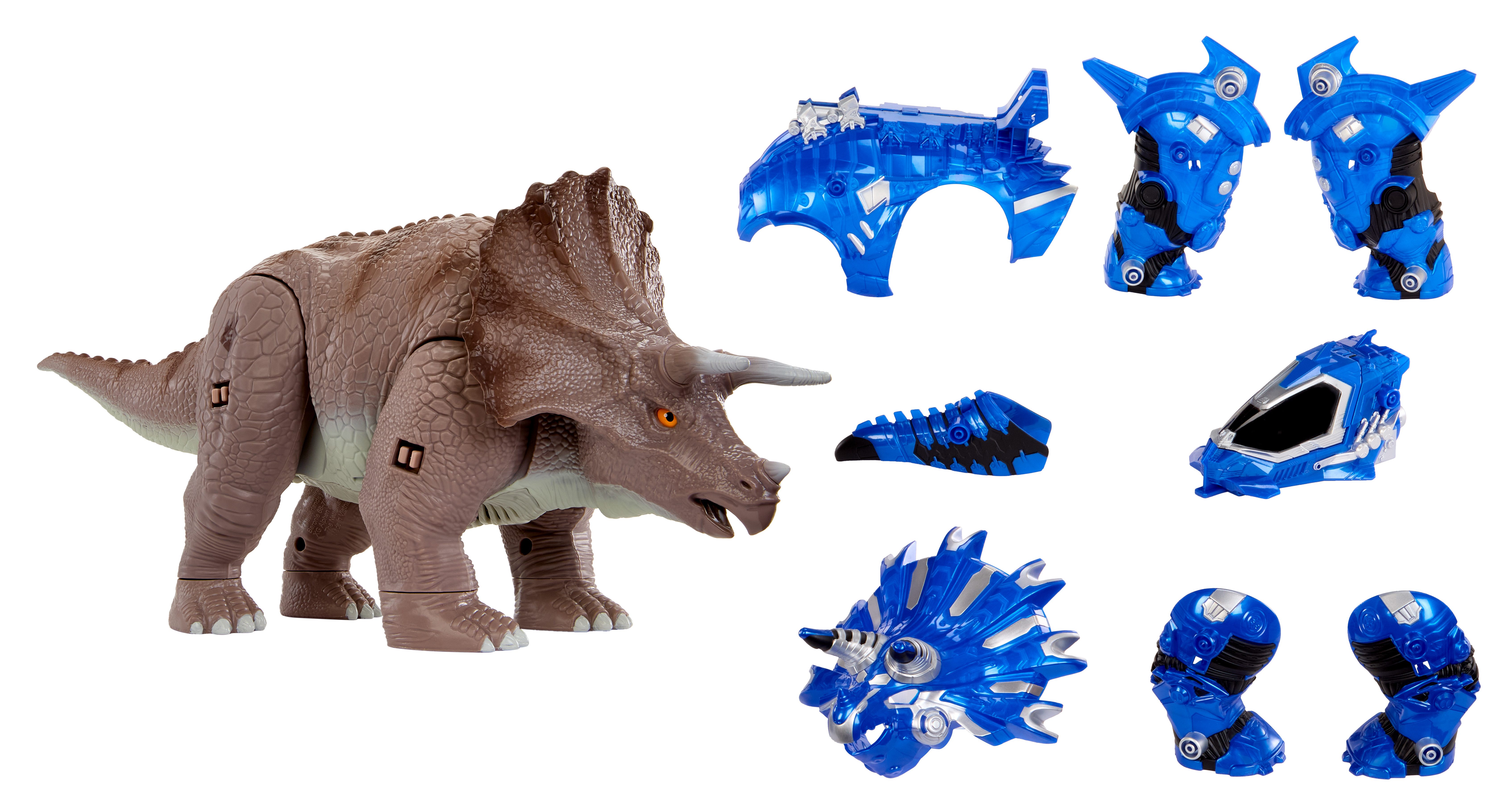 MGA ENTERTAINMENT Actionfigur Armosaurs Armor-Up Dinosaur- Triceratops - Cobalt, mit Soundeffekt