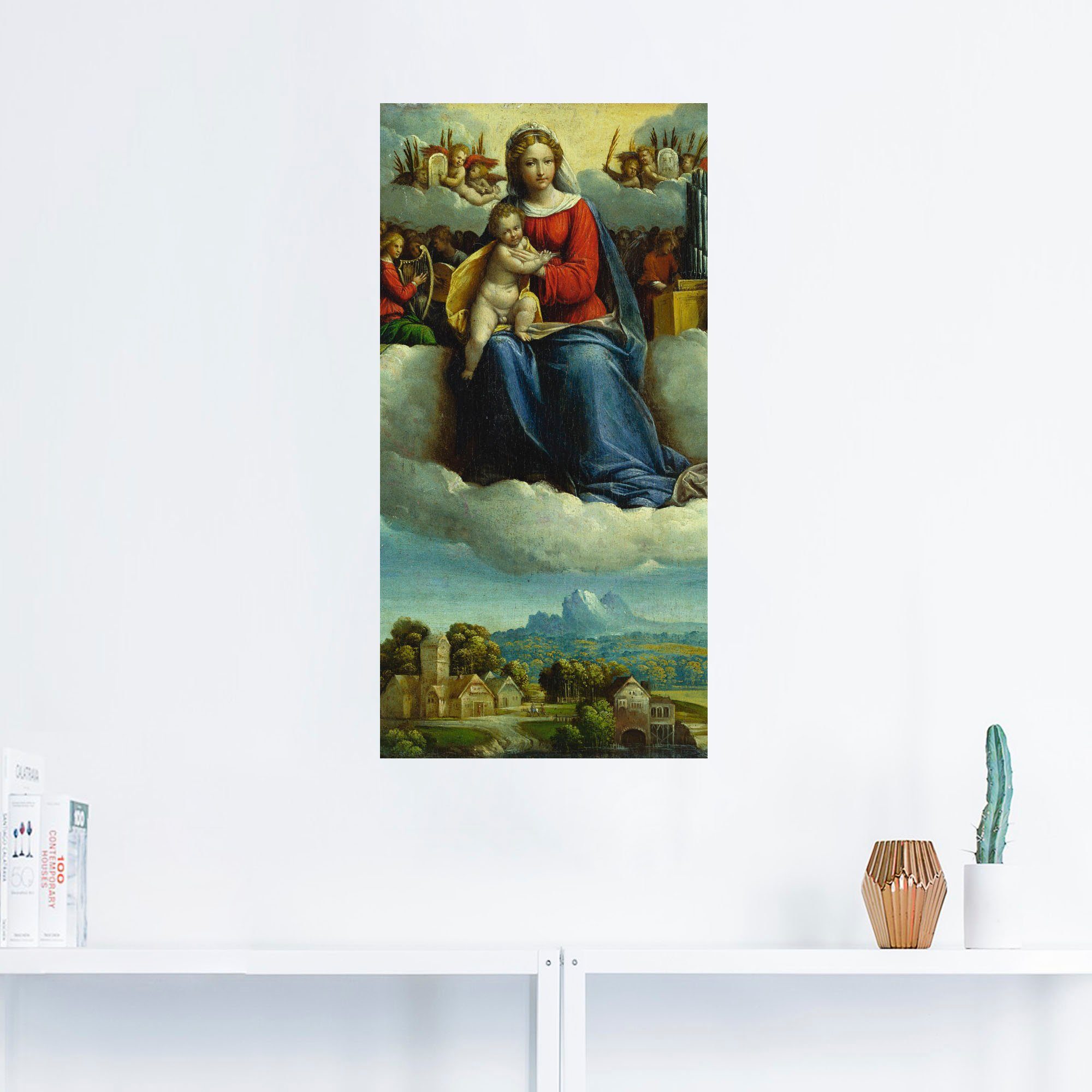 oder Kind umgeben Wandbild in St), Madonna Engeln, Artland Leinwandbild, Größen Religion von versch. (1 als Wandaufkleber mit Poster