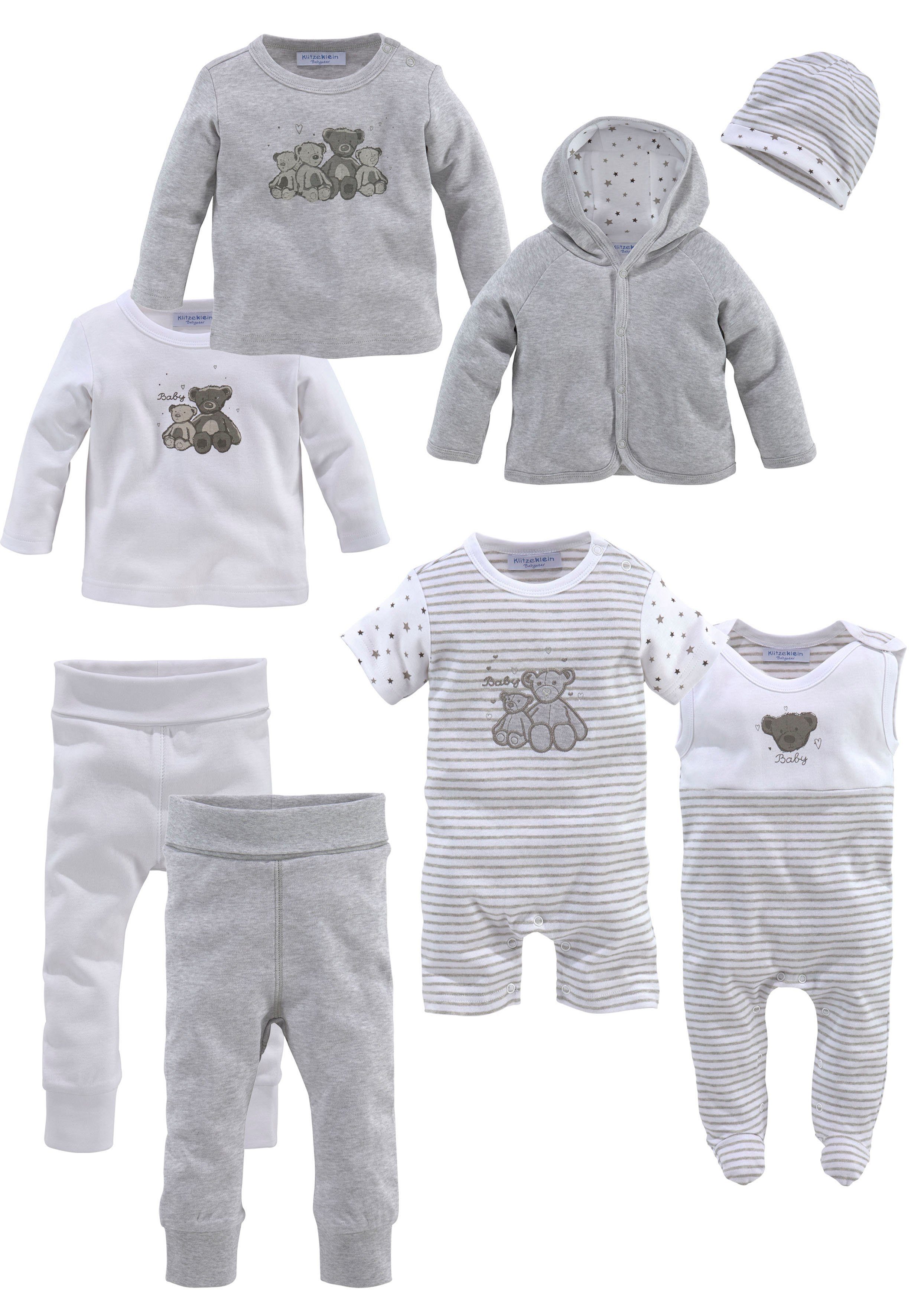 Klitzeklein Neugeborenen-Geschenkset Baby-Set (Set, 8-tlg) aus Bio-Baumwolle | Erstausstattungspakete