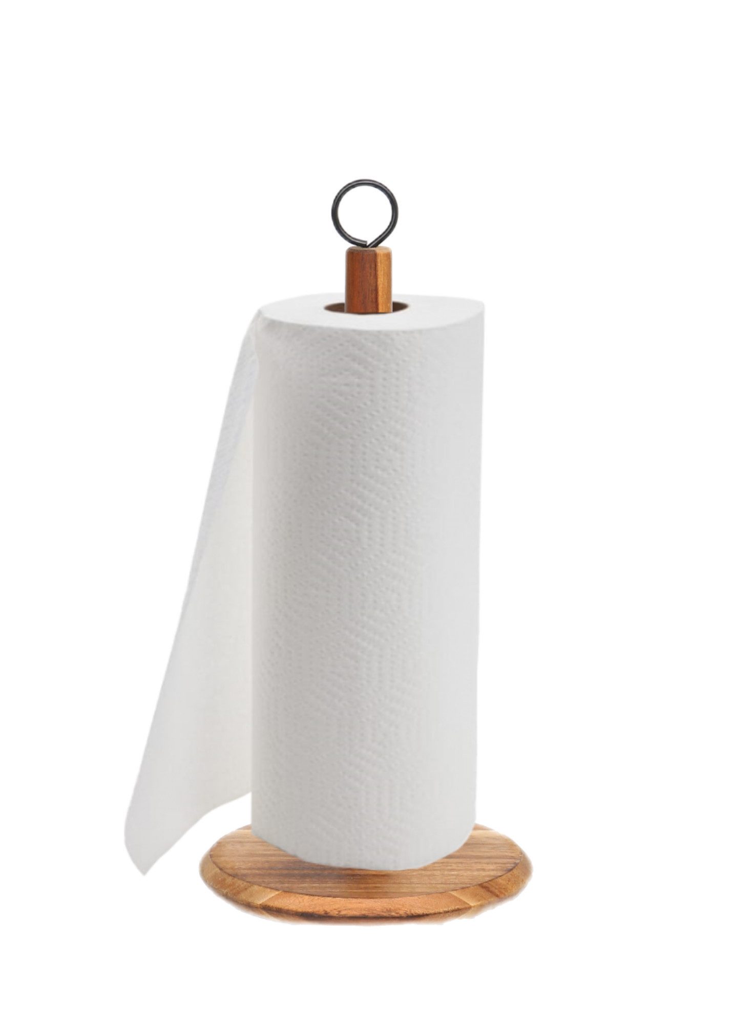 Cheffinger Küchenrollenhalter Rutschfester Bambus Küchenrollenständer – Stilvoll & Praktisch ø15 cm, (1-St)