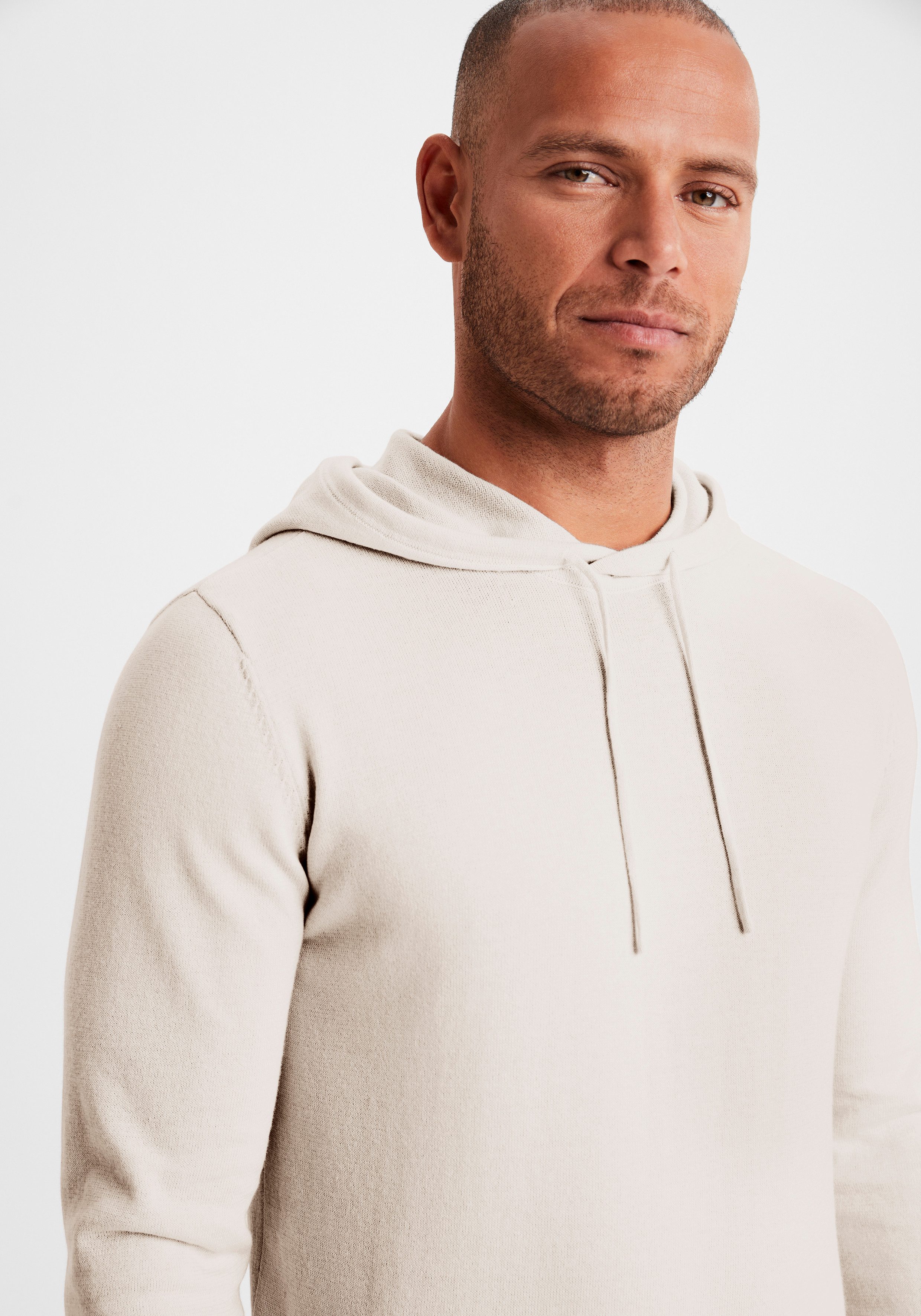 H.I.S Hoodie, Strickpullover mit Kapuze Feinstrick aus pflegeleichter Baumwollmischung