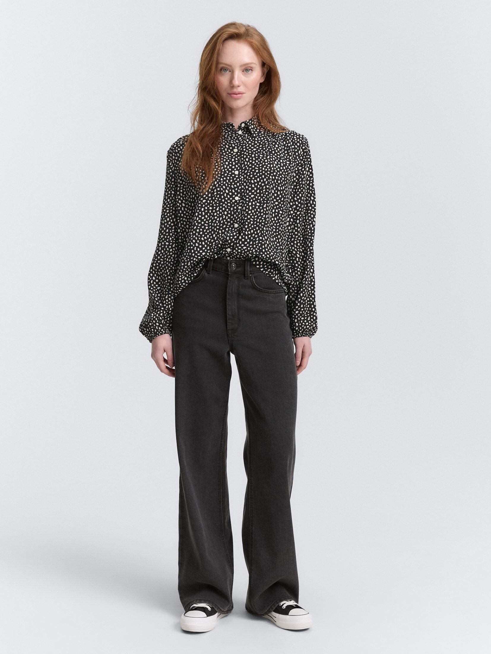 TOM TAILOR Denim Langarmbluse Blusen & Shirts Hemdbluse mit Muster
