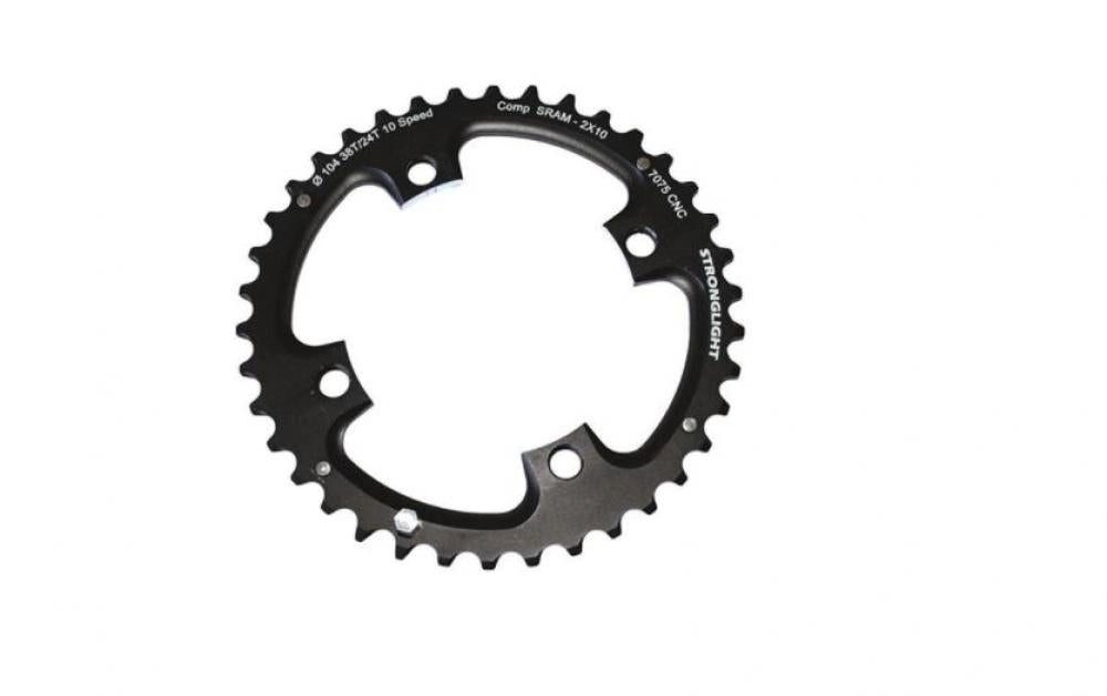 Kettenschaltung Stronglight Kettenblatt MTB 104 mm 2x10 außen 42 Zähne schwarz 9-/10-f