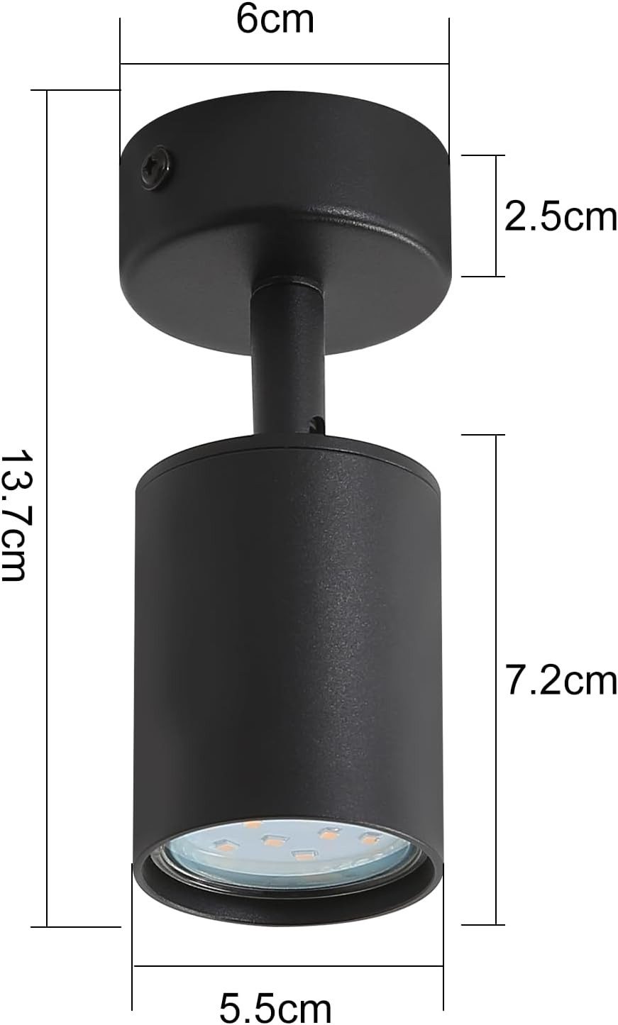Nettlife Deckenspots Metall Schwenkbar Design Spotleuchte-1/2/3/4/5/6 Flammig, LED wechselbar, für Schlafzimmer, Küchen, Esszimmer,Treppenhäuser, Balkone, Terrassen