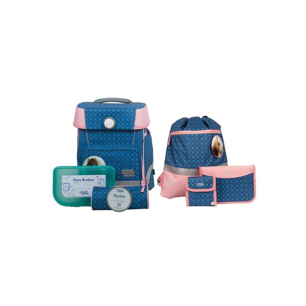 SCHOOL-MOOD® Ранцы Champion Maxx (Set, 7-tlg., mit Turnbeutel, Etui, Schlamperrolle, Brustbeutel, Brotdose, Patchies), 21 Liter, für Grundschule