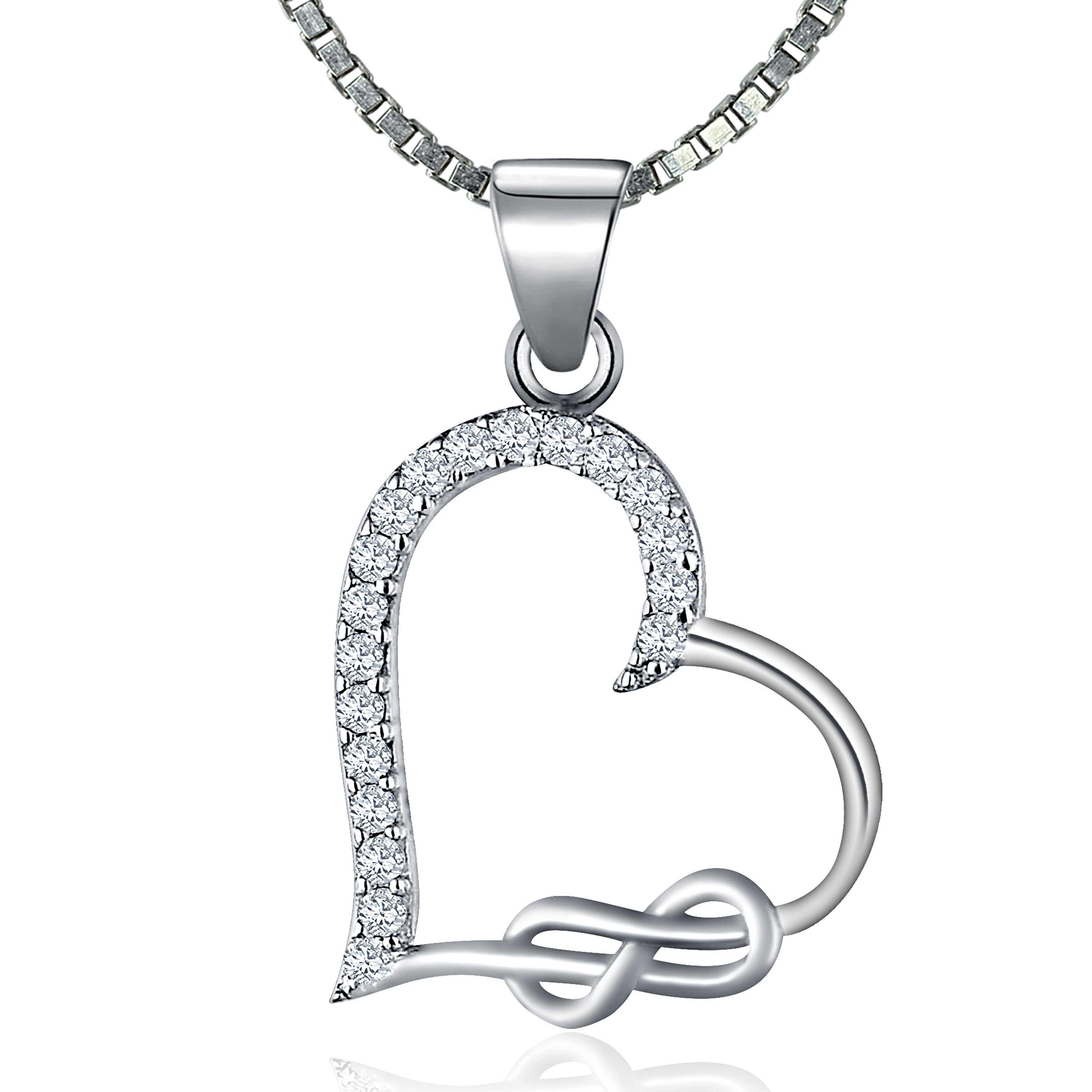 NAHLE Kette mit Anhänger Silberkette Herz Unendlichkeit Infinity Halskette, günstig online kaufen