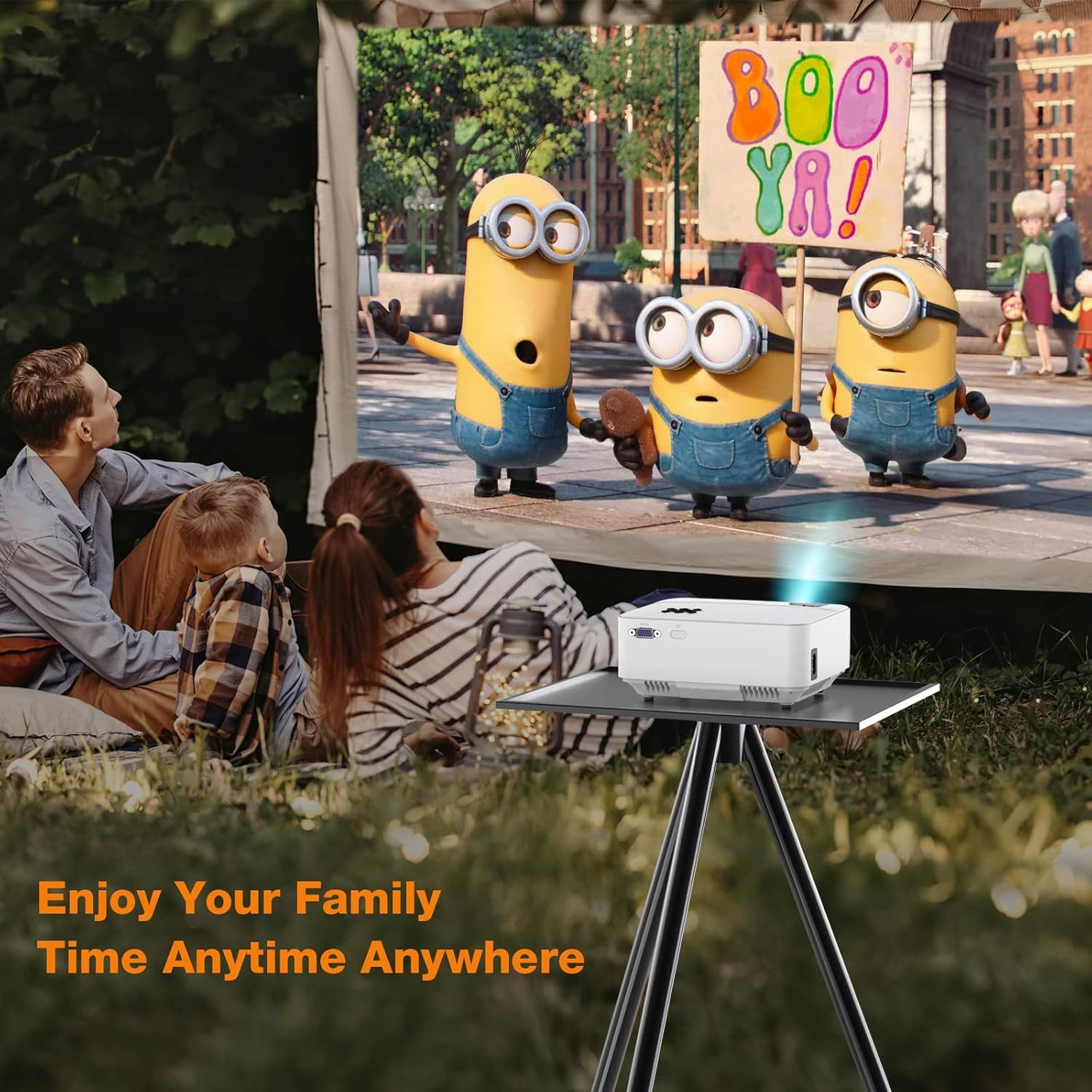 Vivitar 30000 Stunden LED Heimkino Beamer, 5W-Stereo-Sound, mit HDMI, USB, TF Mini-Beamer (9000 lm, 1000:1, Native 1080P Full HD px, kompatibel mit iOS/Android, Automatische Trapezkorrektur)