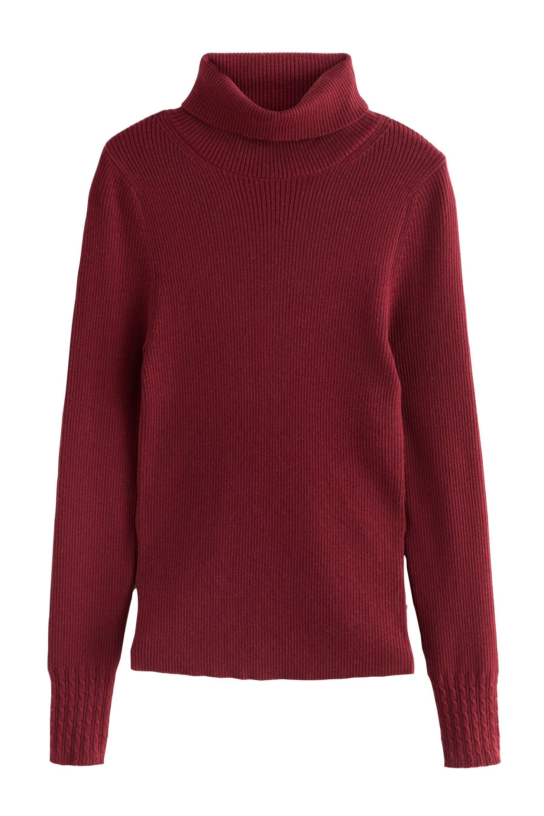 Next Strickpullover Gerippter Rollkragenpullover mit Wollanteil (1-tlg) günstig online kaufen