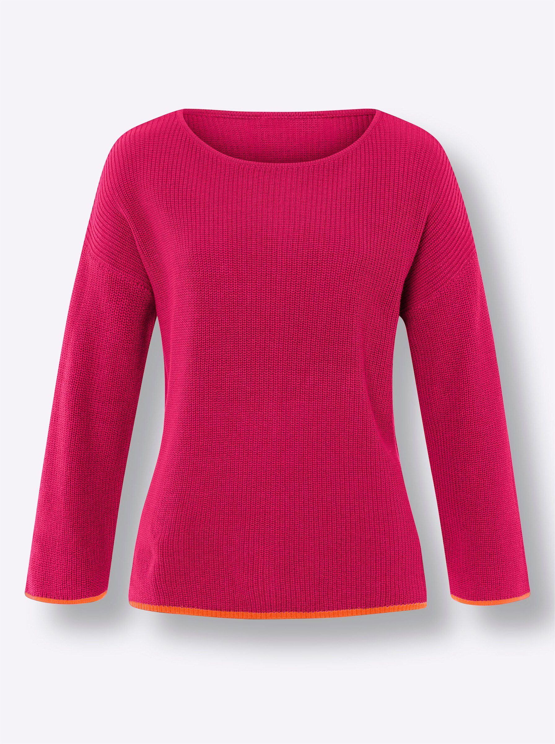 heine Strickpullover Pullover 3/4-Arm Feinstrick, Rippoptik
