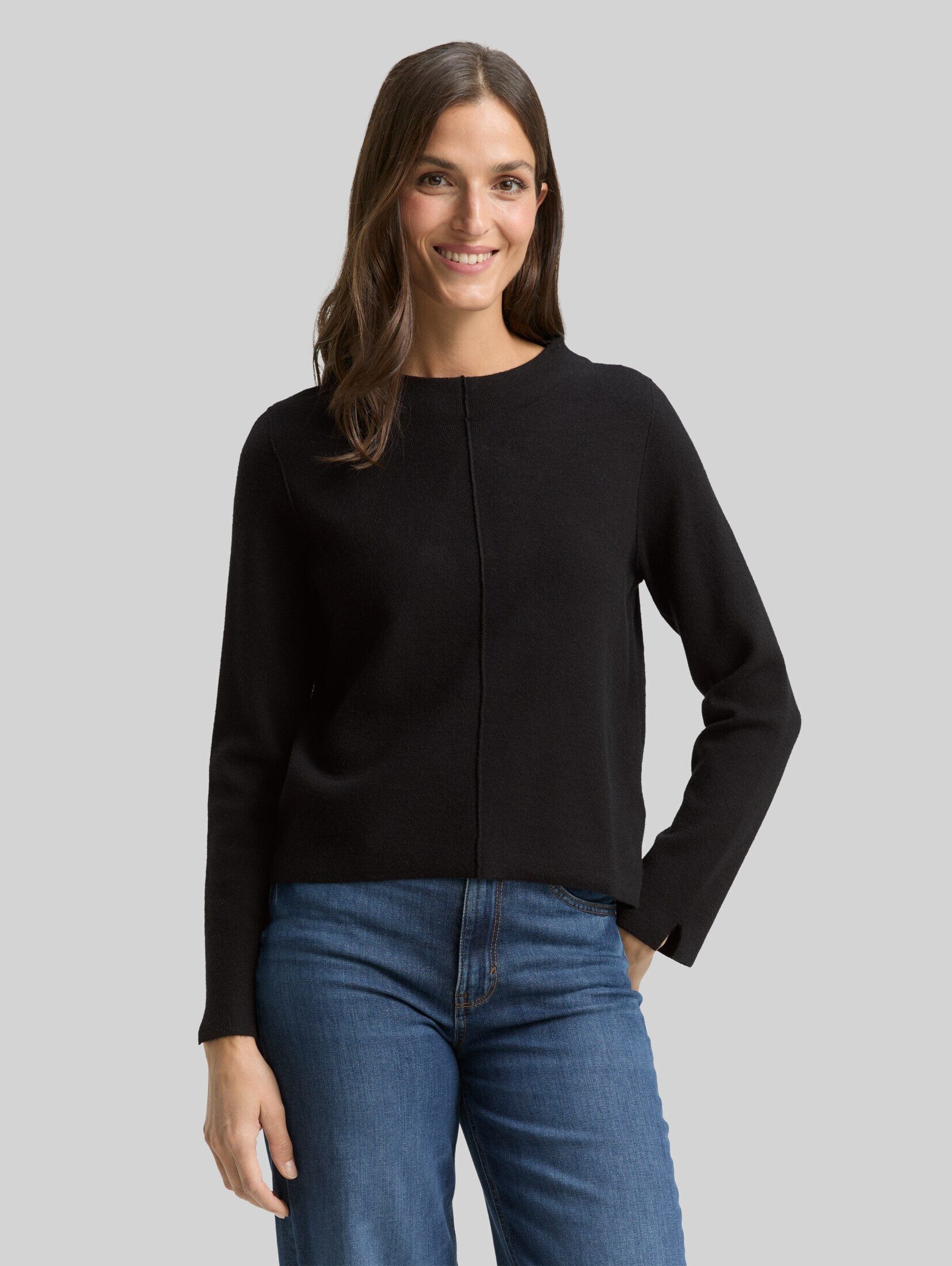 TOM TAILOR Strickpullover Pullover & Strickjacken Cropped Strickpullover mit Stehkragen