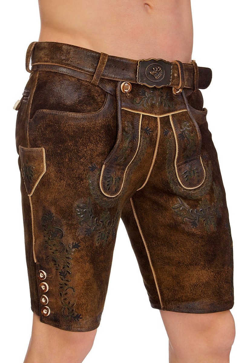 MarJo Trachtenlederhose Lederhose Herren kurz - ANANDO - rusty brown