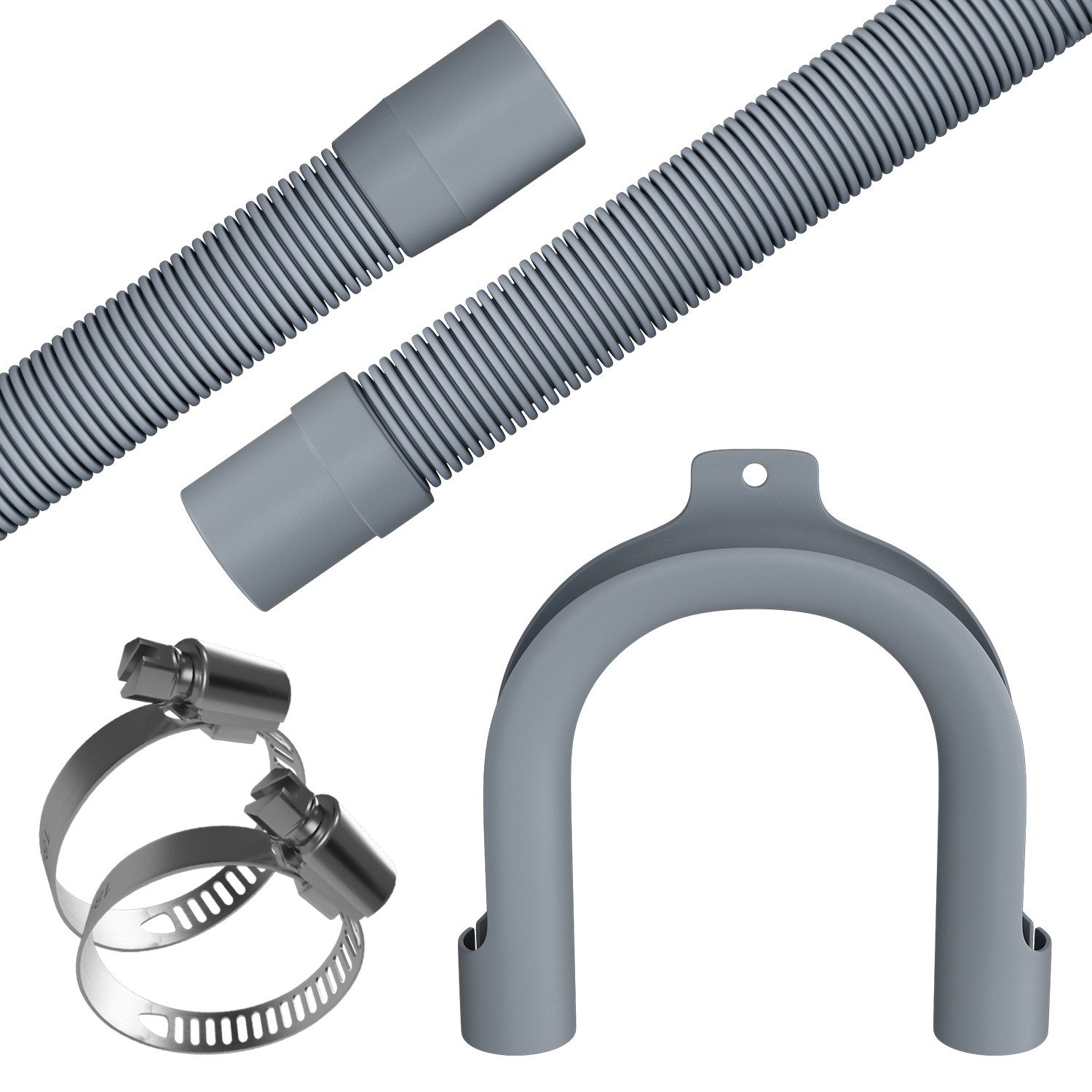 VIOKS Ablaufschlauch Set Schlauch 4m 19/22mm 2x Schellen, 1x Haltebogen, fü günstig online kaufen