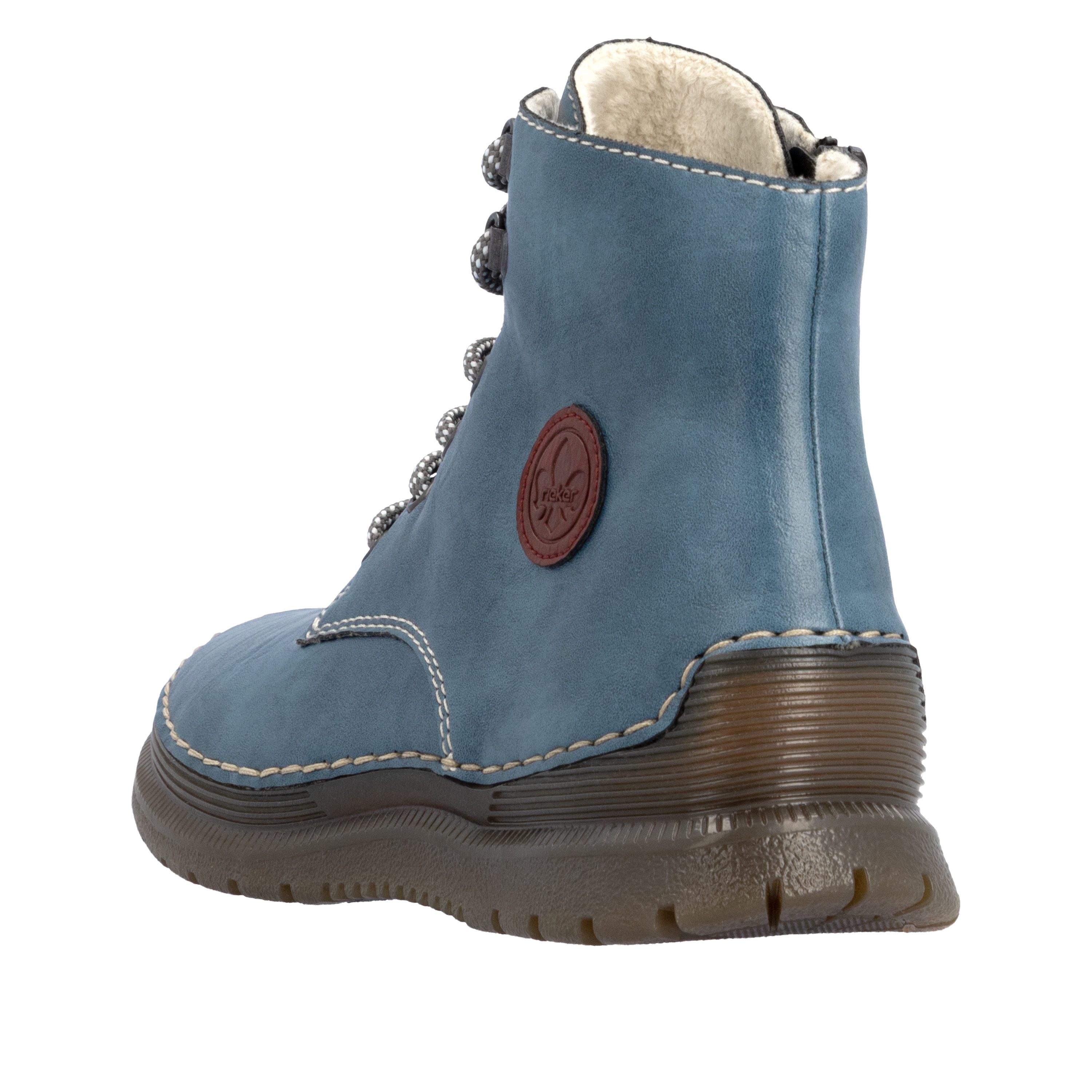 Rieker Schnürboots Keilabsatz, Herbstboots mit modischen Kontrastnähten