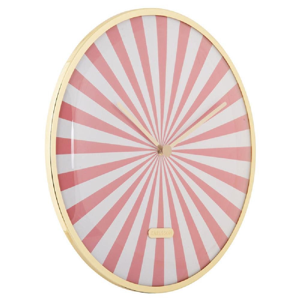 Karlsson Uhr Wanduhr Candy Swirl Dome Flamingo Pink Weiß