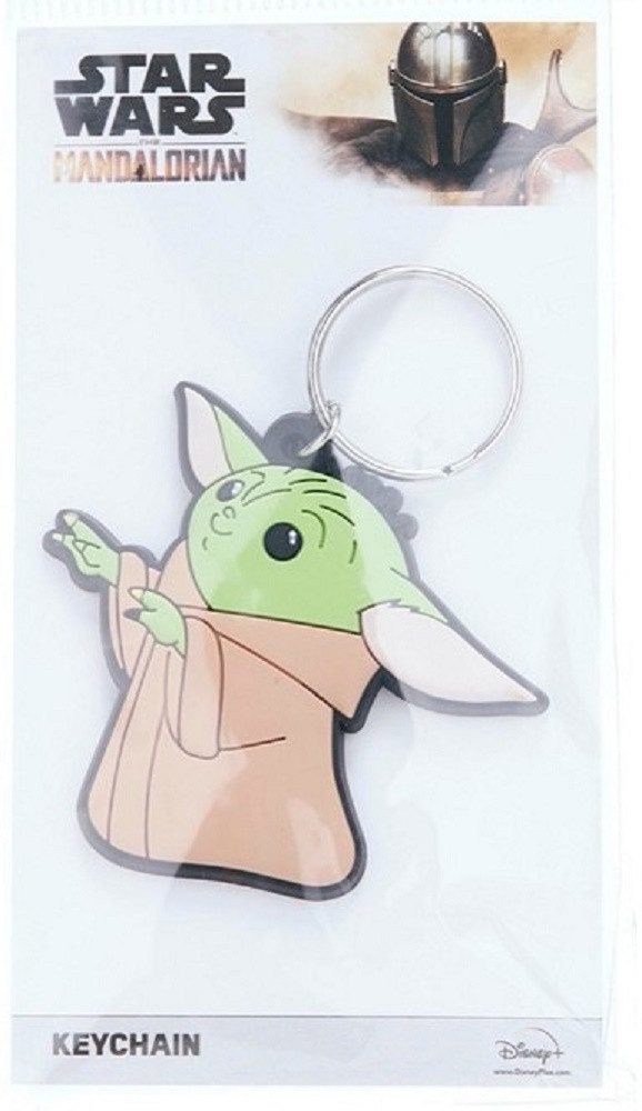 Star Wars Schlüsselanhänger Babyyoda Star Wars The Mandalorian Baby Yoda 13 cm Hände hoch (1-tlg), Schlüsselanhänger Haustierschlüsselanhänger Geschenk Hund Frau Herren