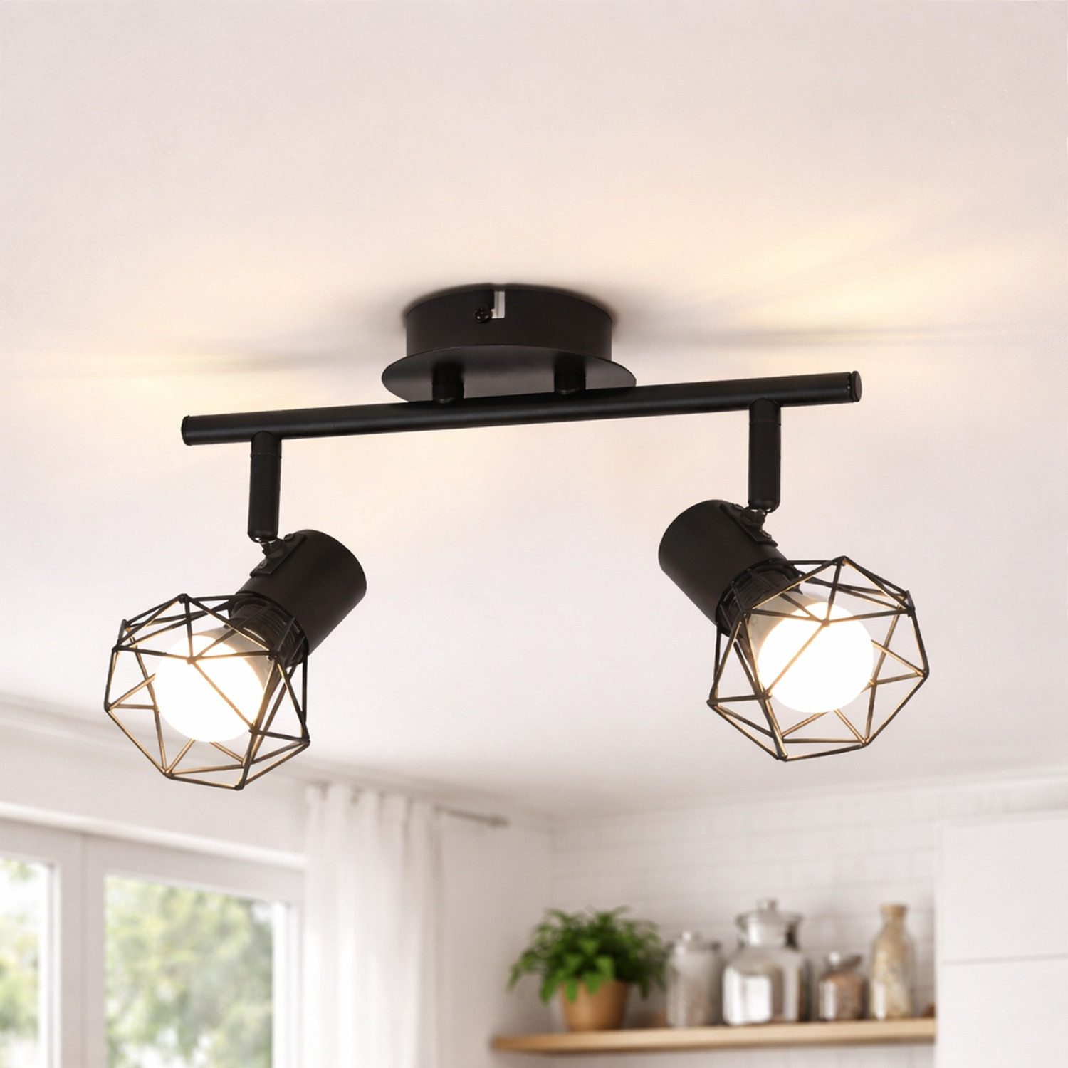 ZMH Deckenleuchte 2 Flammig Schwenkbar Deckenstrahler - Innen Weiß Industri günstig online kaufen