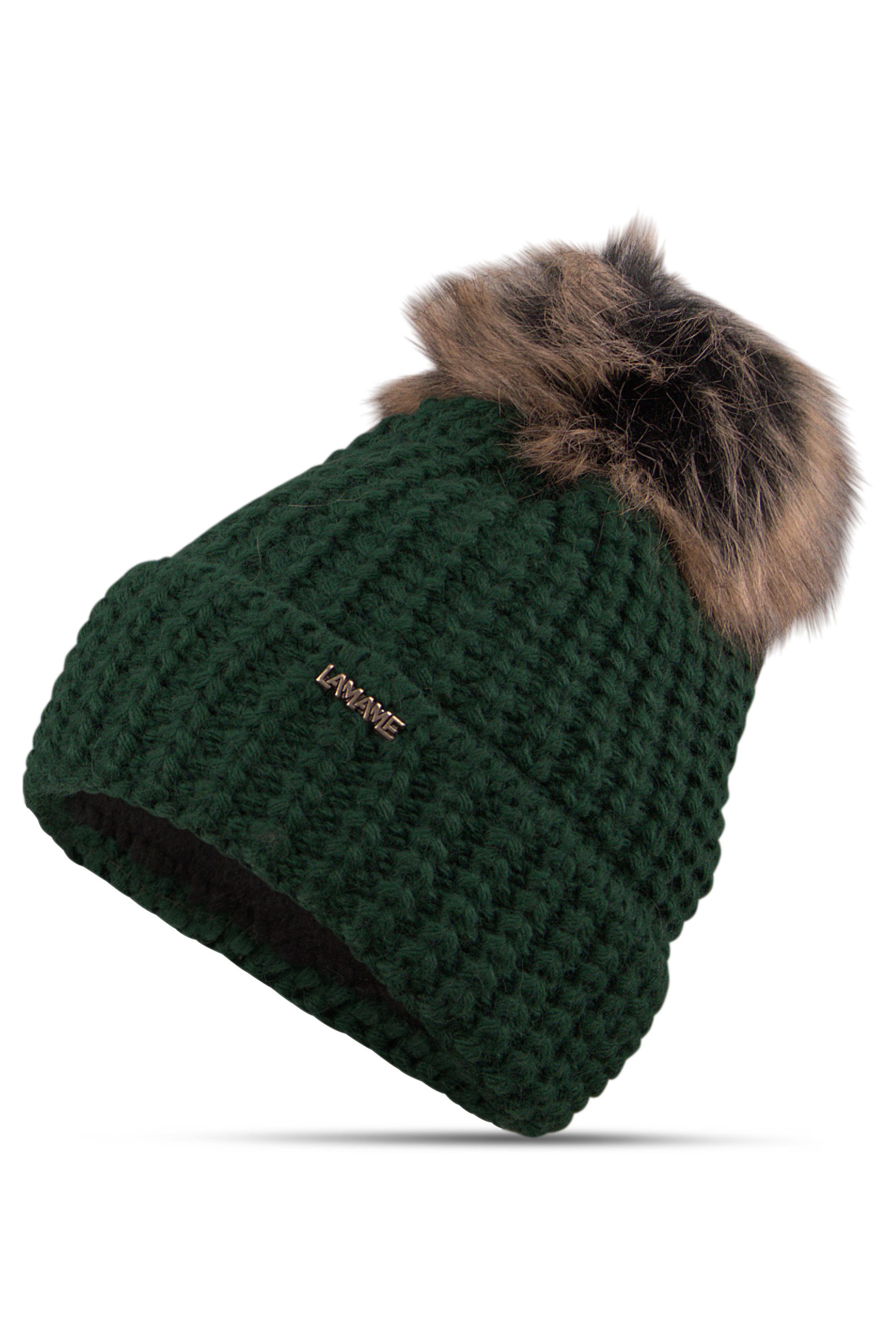 malito more than fashion Strickmütze gefütterte Wintermütze mit Bommel Uni günstig online kaufen
