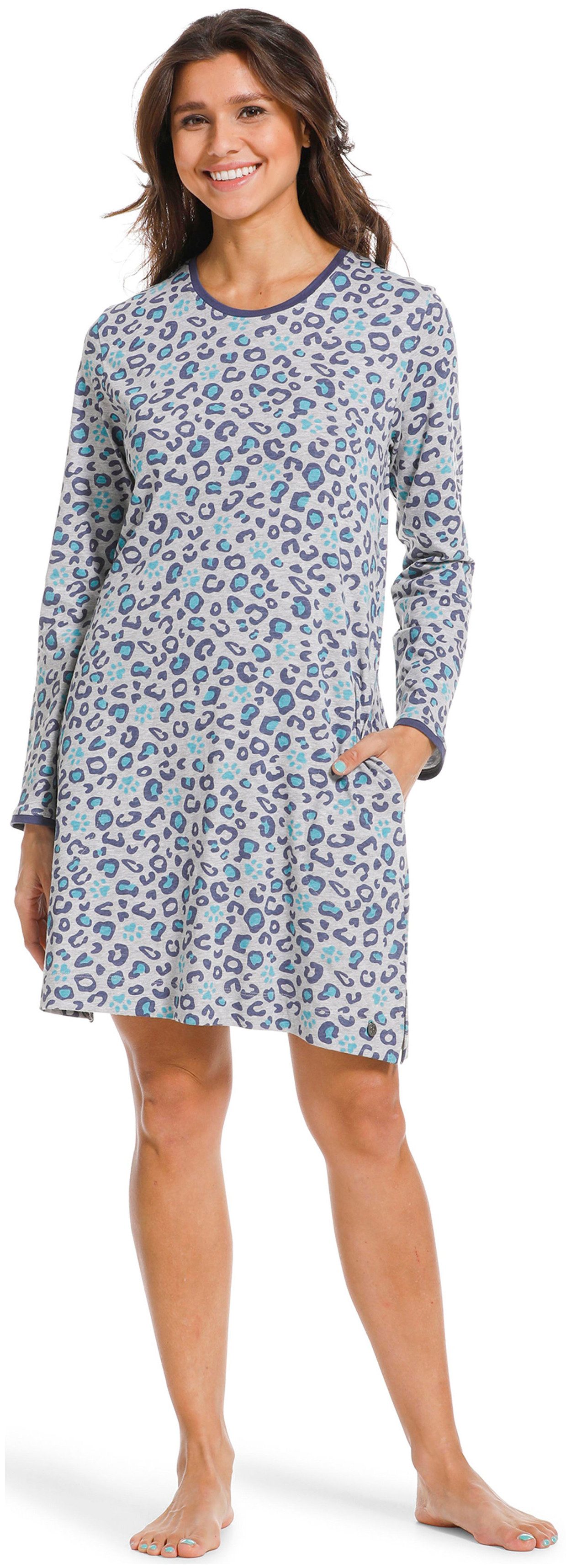 Rebelle Nachthemd Damen Schlafshirt Leo Print (1-tlg) Modisches Design