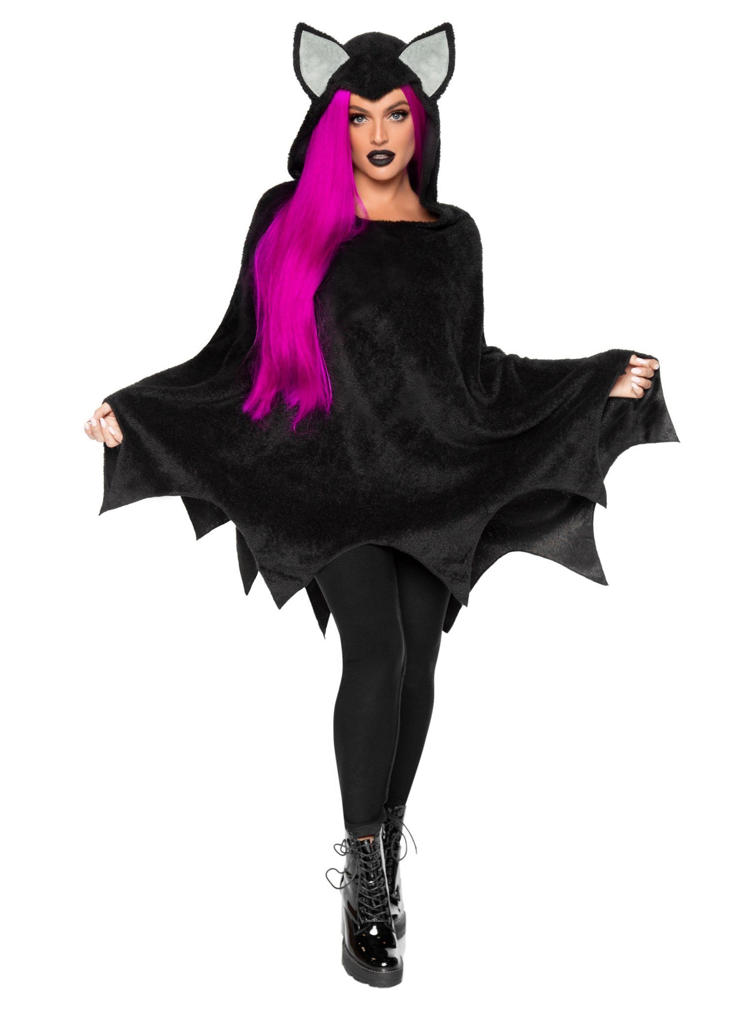 Vampir-Kostüm Fledermaus Poncho Karnevalskostüm Damen Fasching -