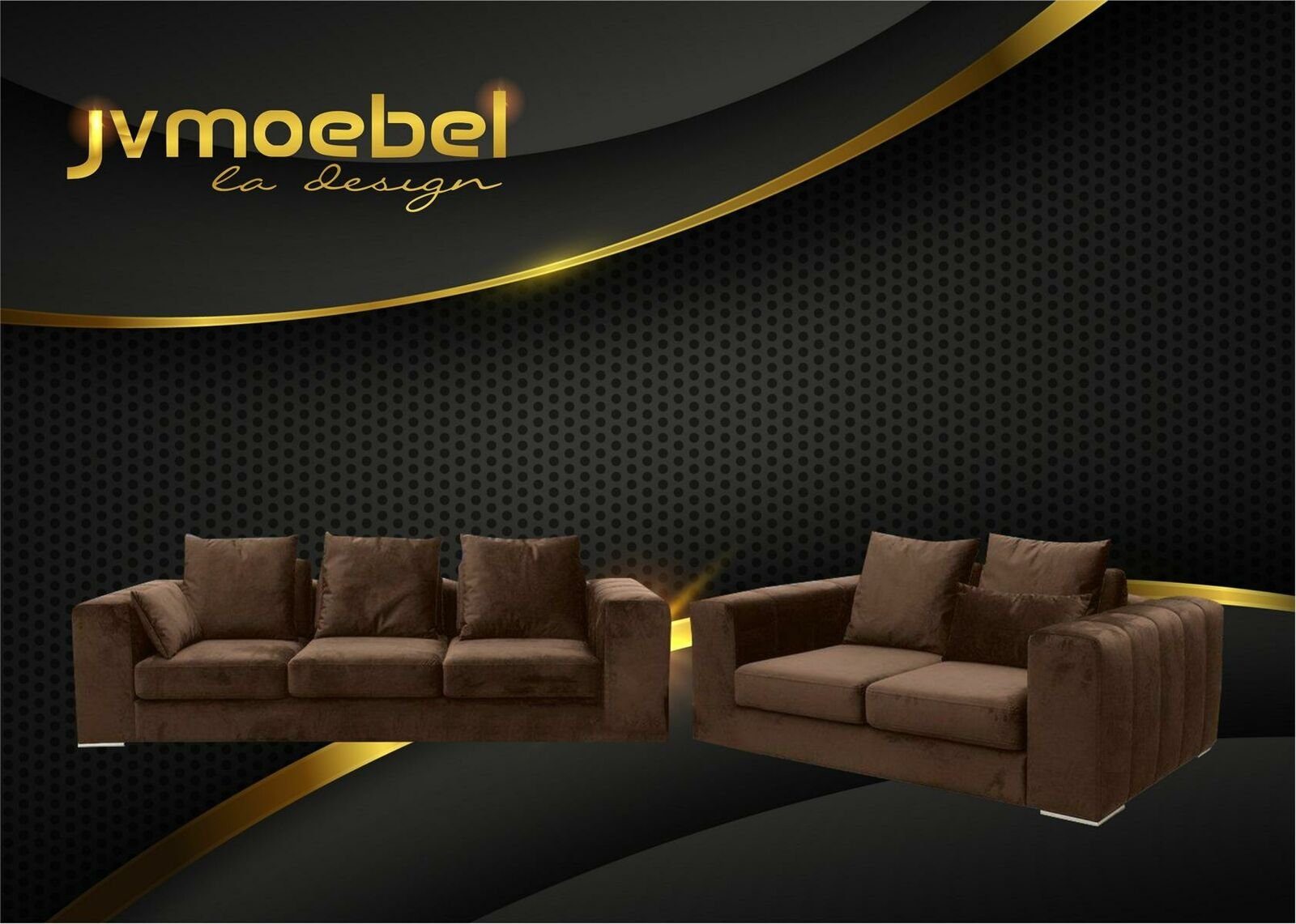 JVmoebel Sofa Sofagarnitur Big Set 32 Sitzer Textil Sofa Couch Wohnzimmer Garnitur Braun