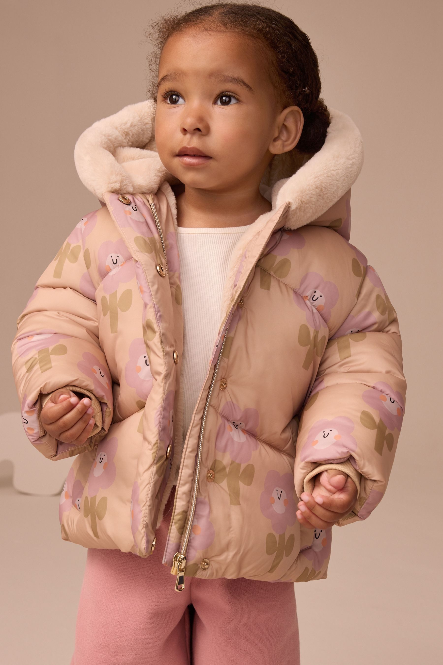 Next Fellimitatmantel Wasserabweisende Steppjacke, Besatz aus günstig online kaufen
