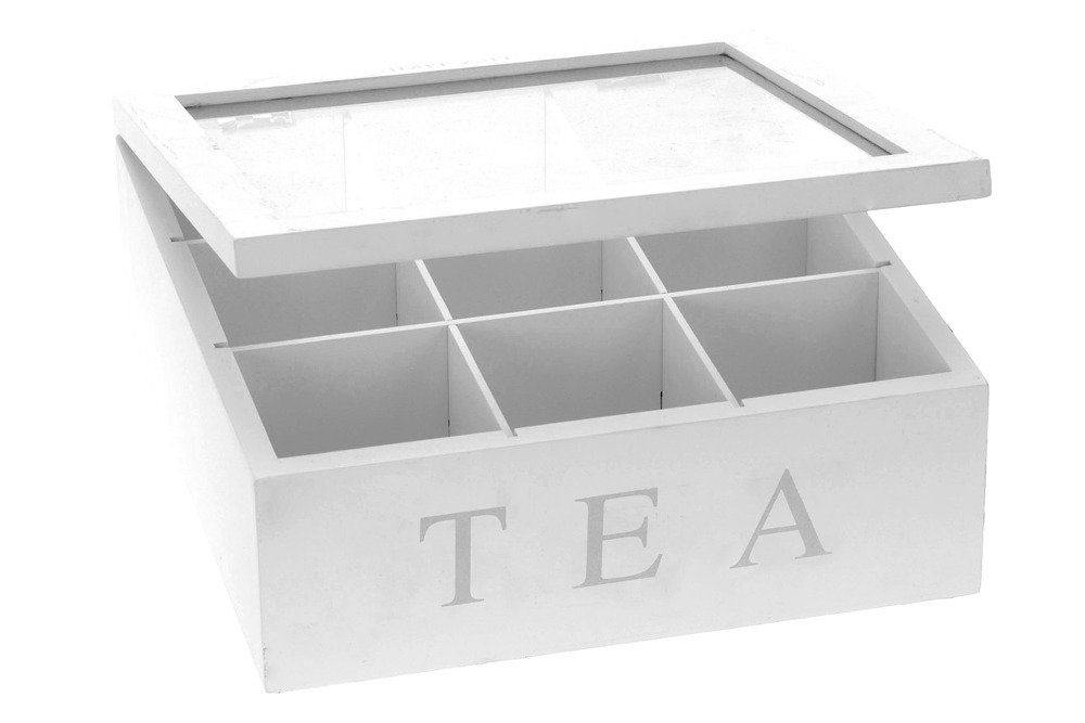 Home & styling collection Teebox Teebox TEA, 9 Fächer, Teeaufbewahrung, MDF, 22,5 x 22,5 x 9 cm, MDF, (einzeln, 0-tlg., einzeln)
