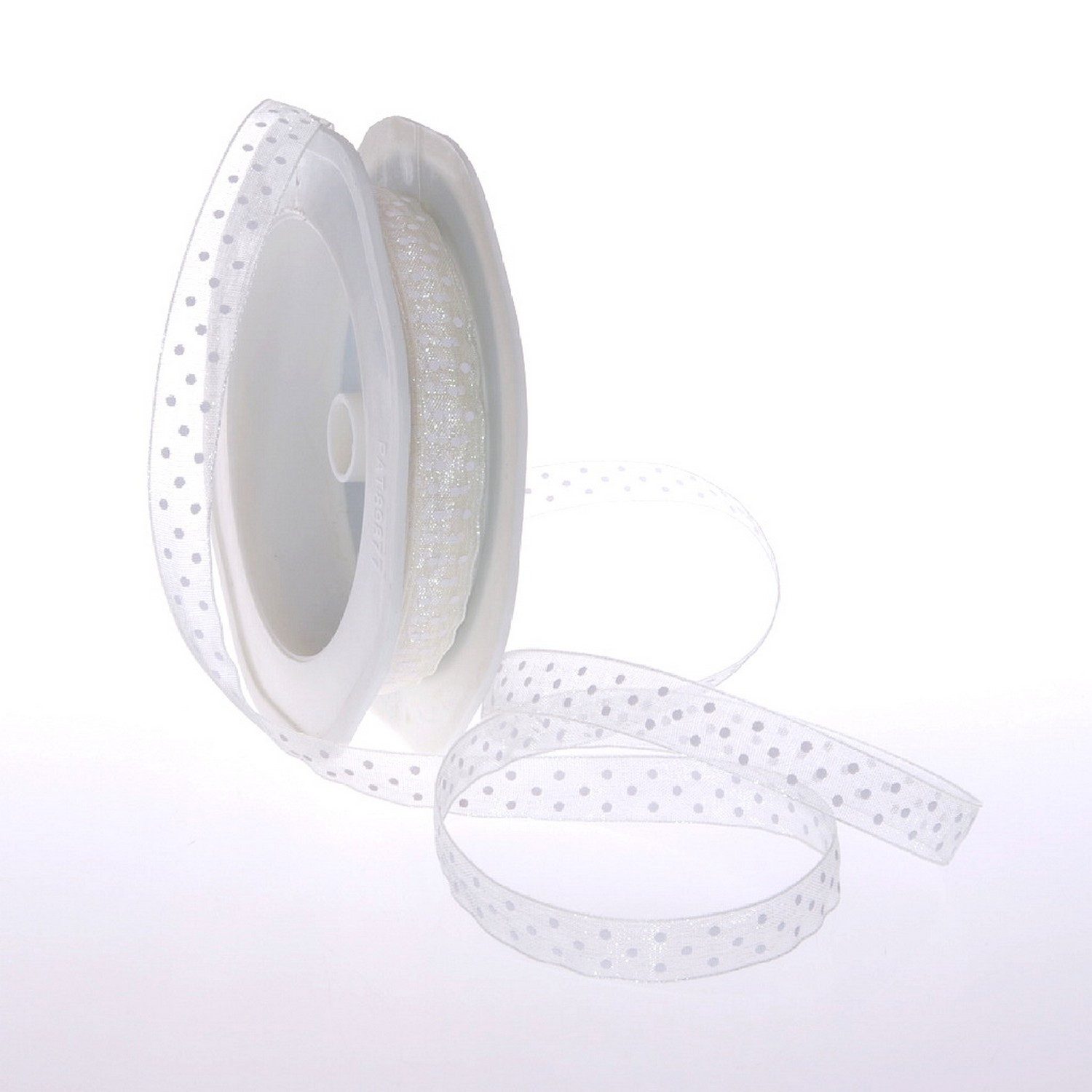 Deko AS Dekoband 81500 - Organza mit Pünktchen - 10mm - 20m - 02 Farbe Creme