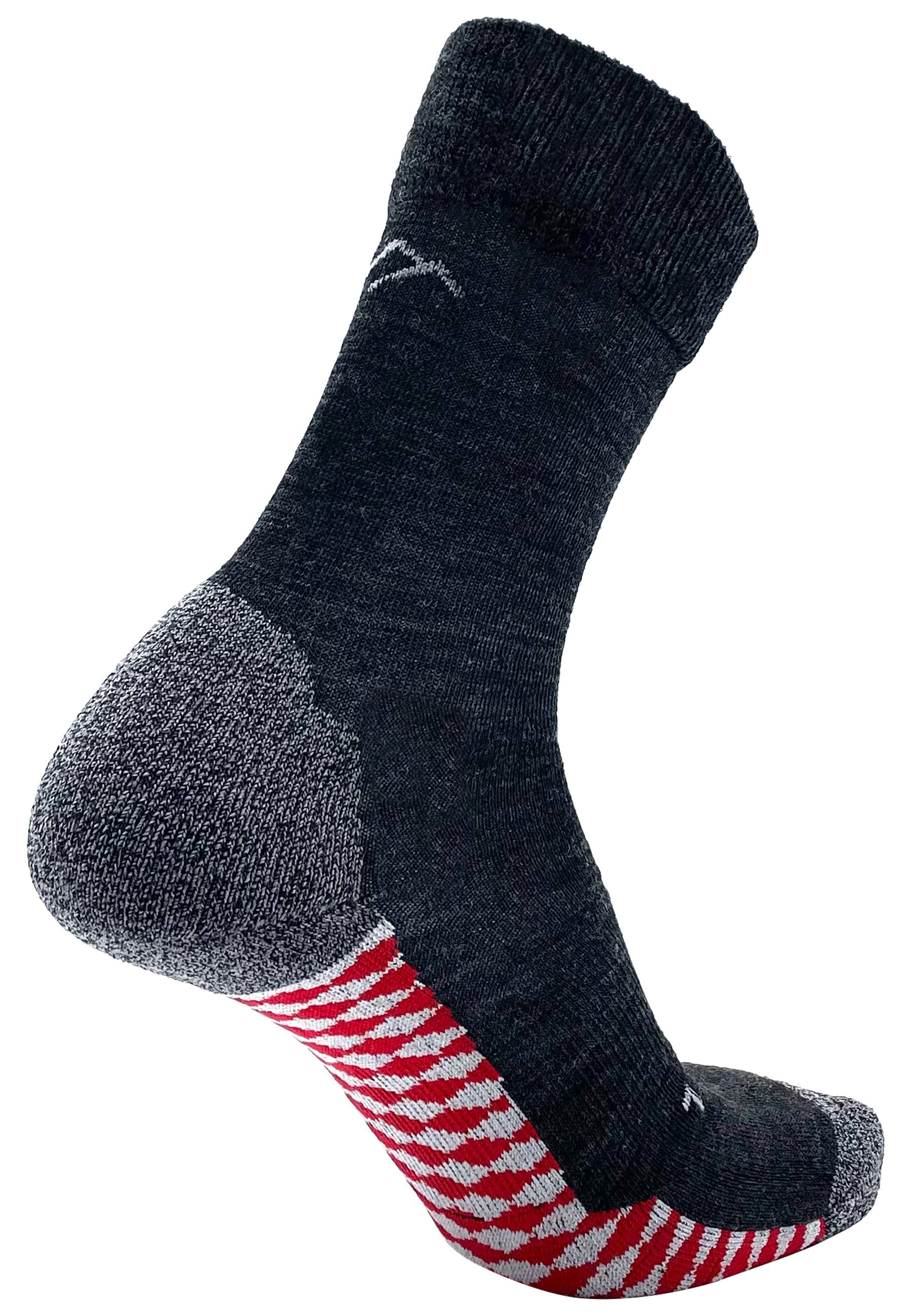 DRASSN Wandersocken Vohenstrauß Herren und Damen (1-Paar) aus Merino Wolle, mit druckfreiem Bündchen und Blasenschutz