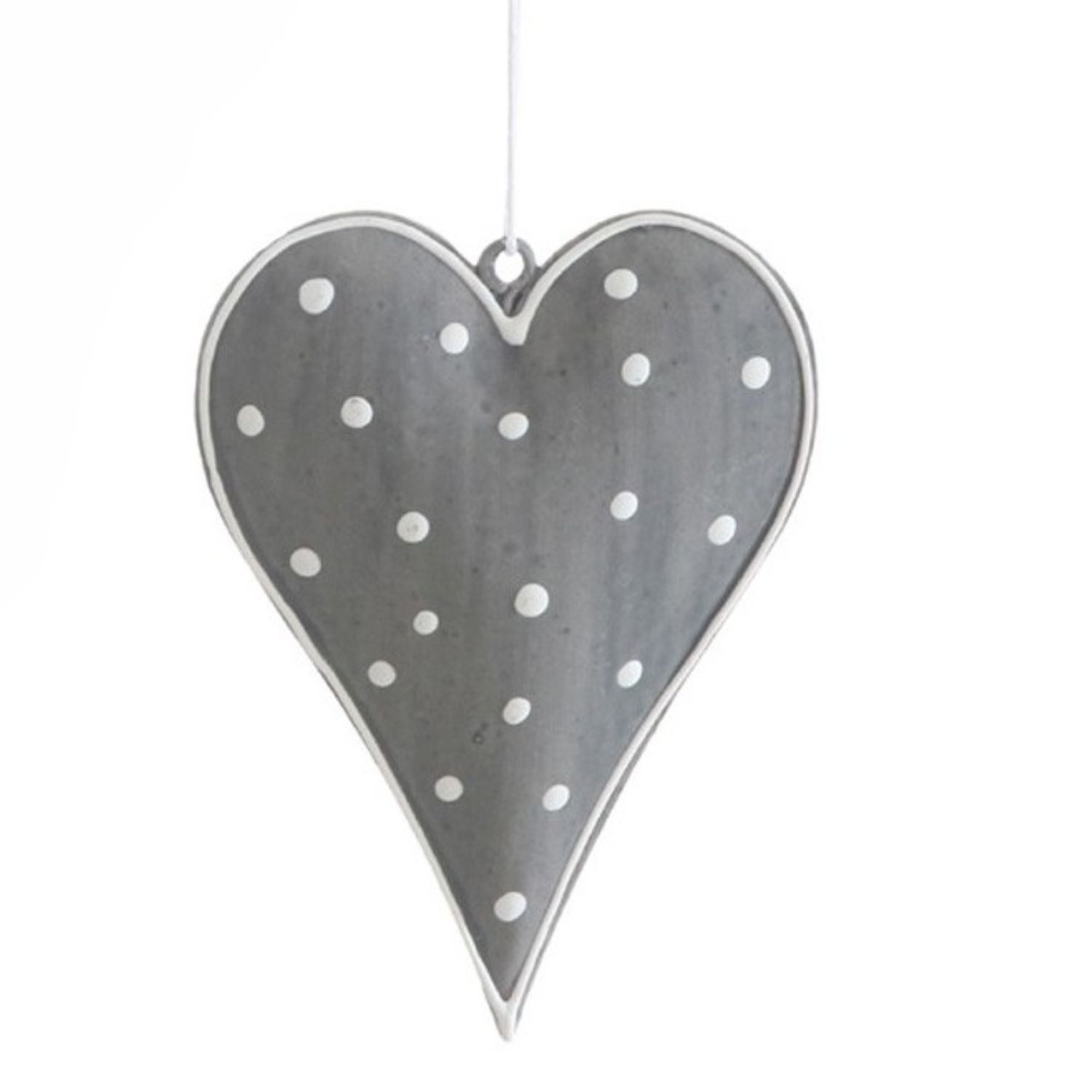 Deko AS Вешалки для украшений Dekoherzen aus Metall - dunkelgrau-weiß - 2 Stück - ca.7.5 x 10 cm (2 St., 2 Stück), mit Öse