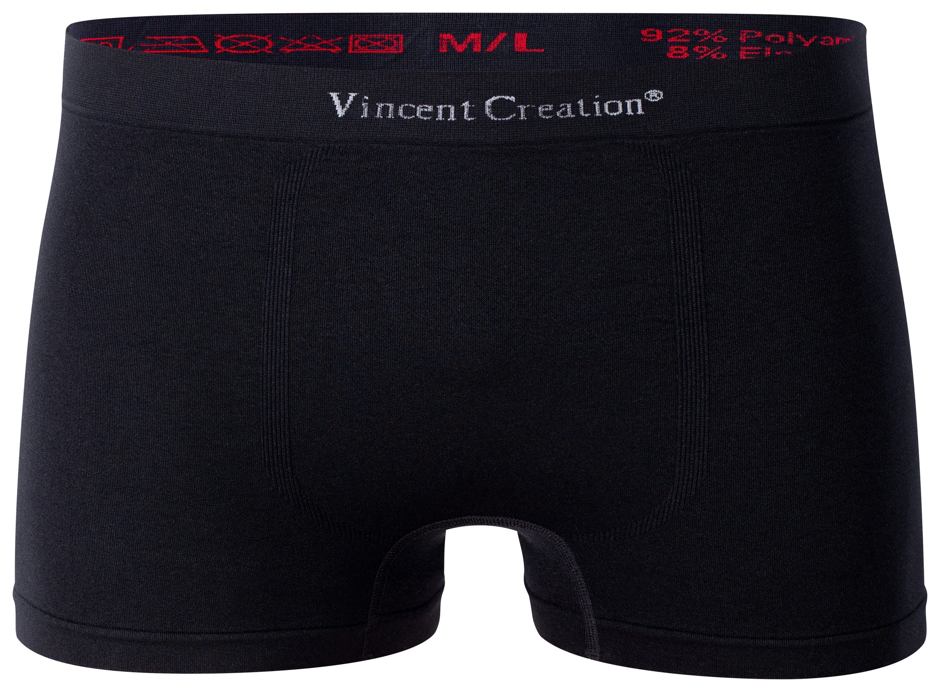 (12-St) Vincent Boxershorts Creation® weiche Microfaser - Pack, Seamless schw/khaki/grau 12er Microfaser-Qualität