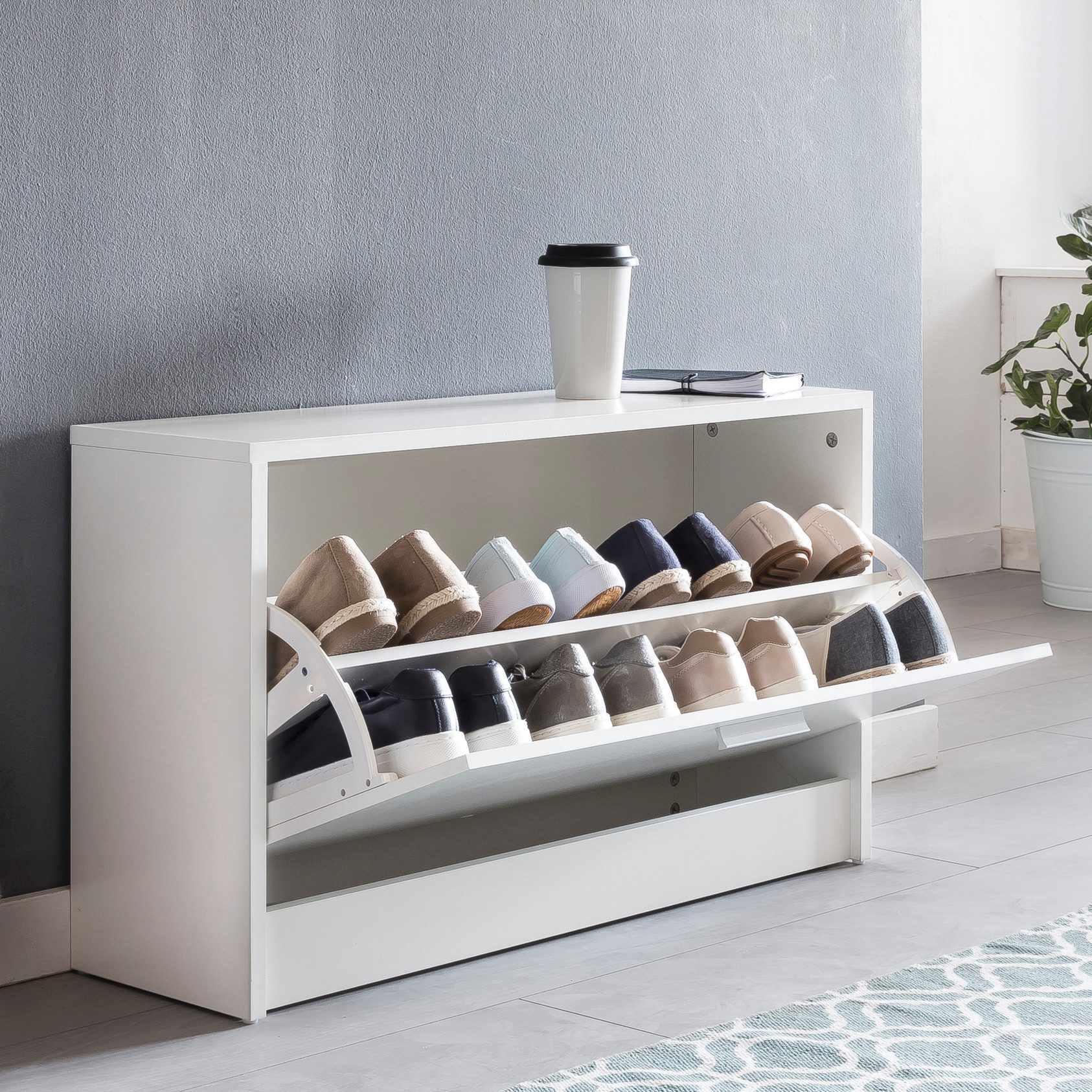 tinkaro Schuhschrank FATLUM Holz Schuhkipper Weiß günstig online kaufen
