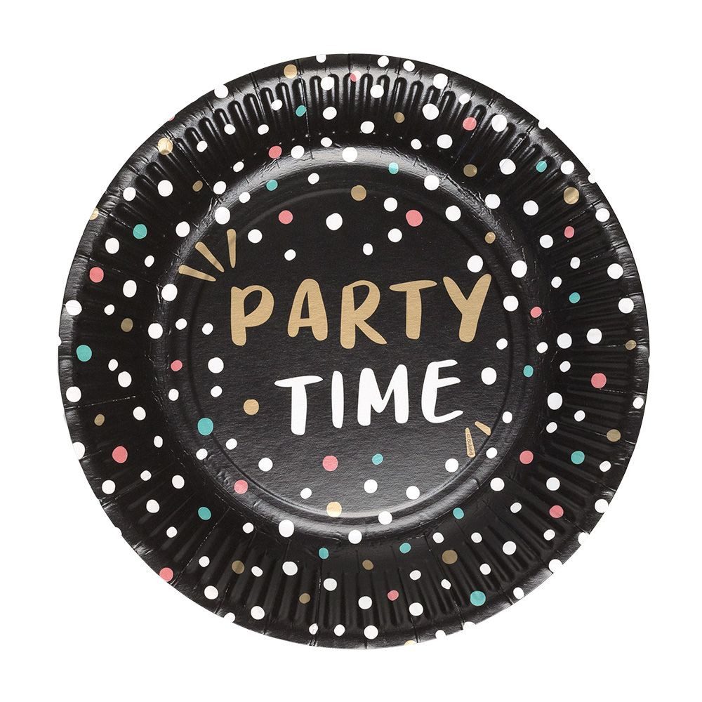 Pappteller 8 Teller - Party Time - Ø = ca. 23 cm