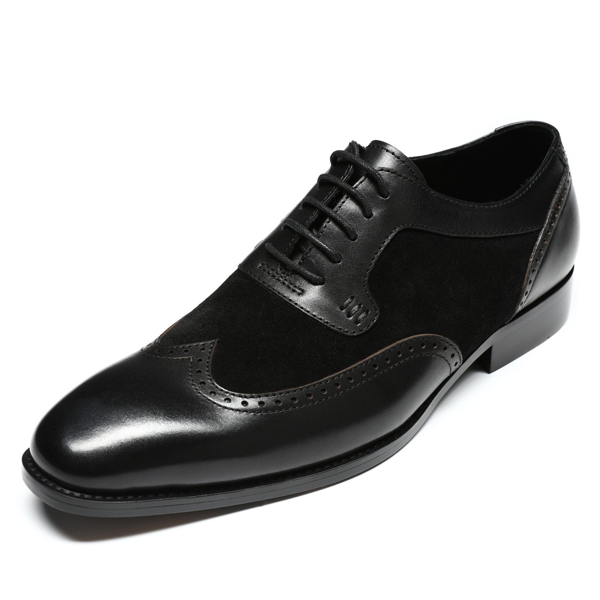 Allthemen Schnürschuh mit klassischer Ziernaht Anzugschuhe Herren Businessschuhe Glattleder