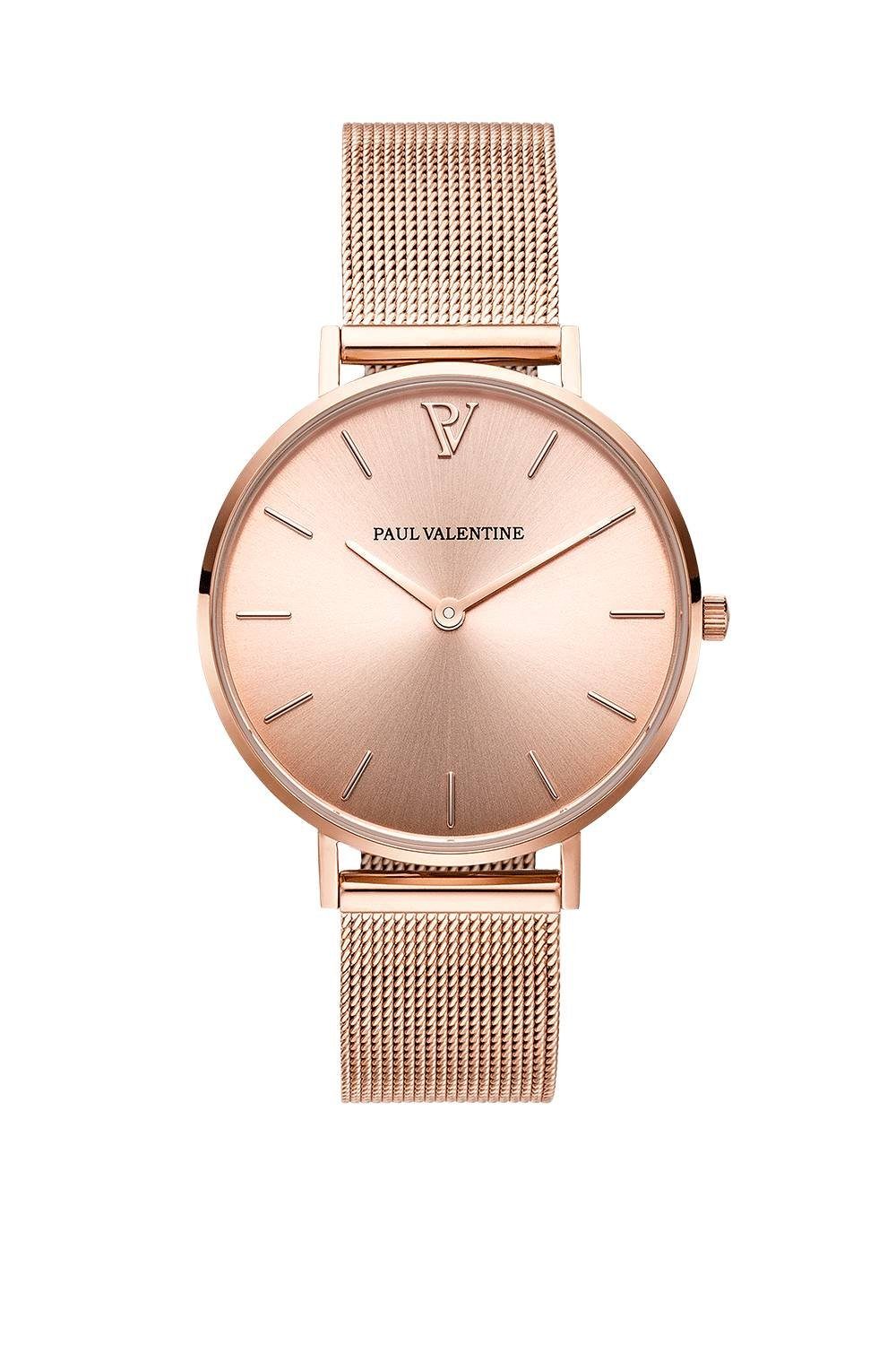 Paul Valentine Quarzuhr MELROSE MESH, Paul Valentine Damen Armbanduhr  MELROSE MESH 38 MM PV38411