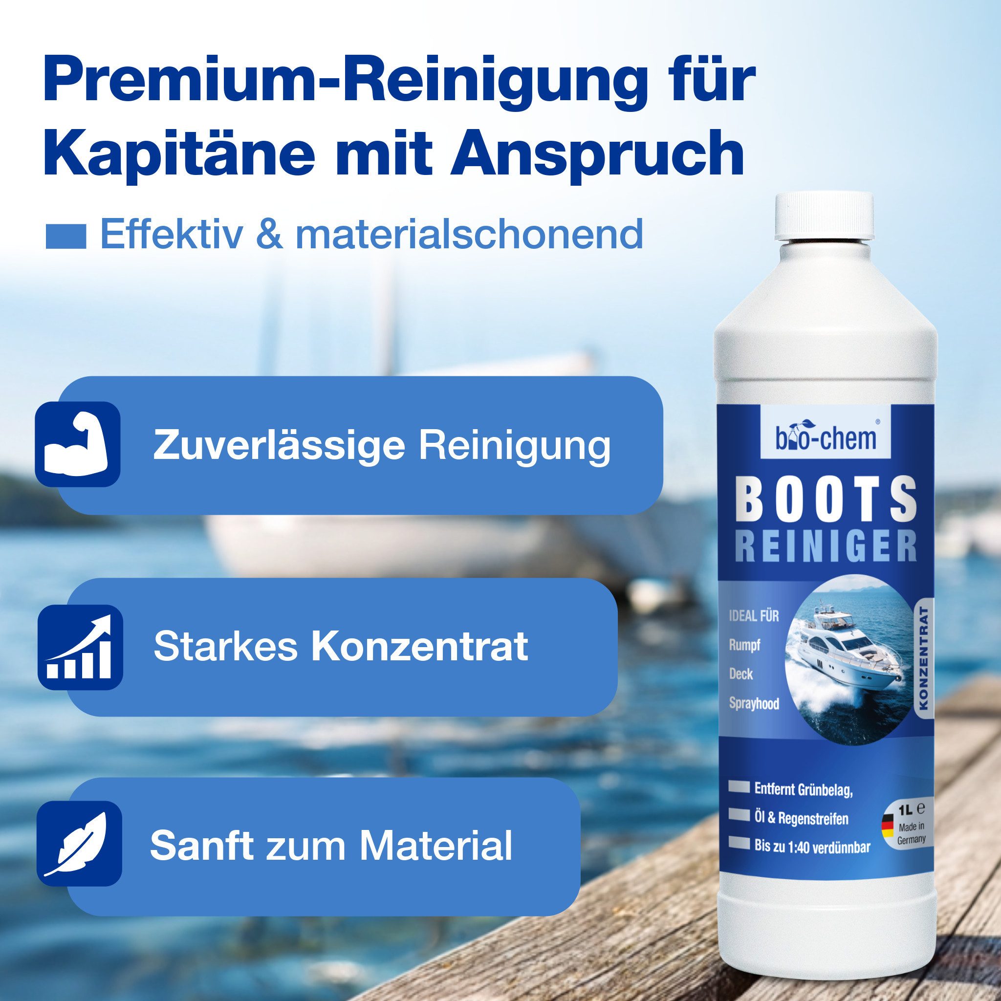 Thumbnail - bio-chem bio-chem Bootsreiniger 1L – Starke Reinigung für Boote & Yachten Kunststoffreiniger (Bootsreiniger 1 l)
