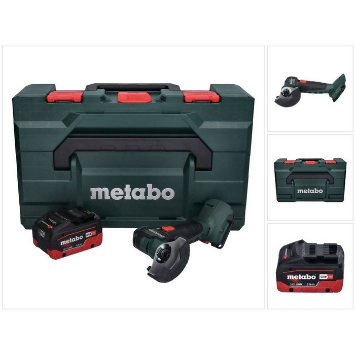 metabo Winkelschleifer Metabo CC 18 LTX Akku Winkelschleifer 18 V 76 mm Brushless + 1x Akku 5 5Ah + metaBOX - ohne Ladegerät