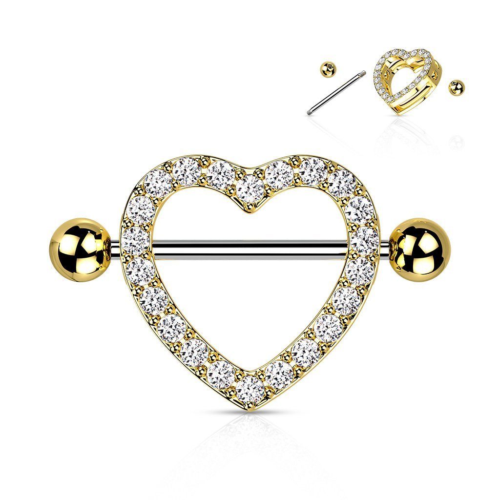 viva-adorno Brustwarzenpiercing Herz Zirkonia Nippelpiercing Brustpiercing, günstig online kaufen