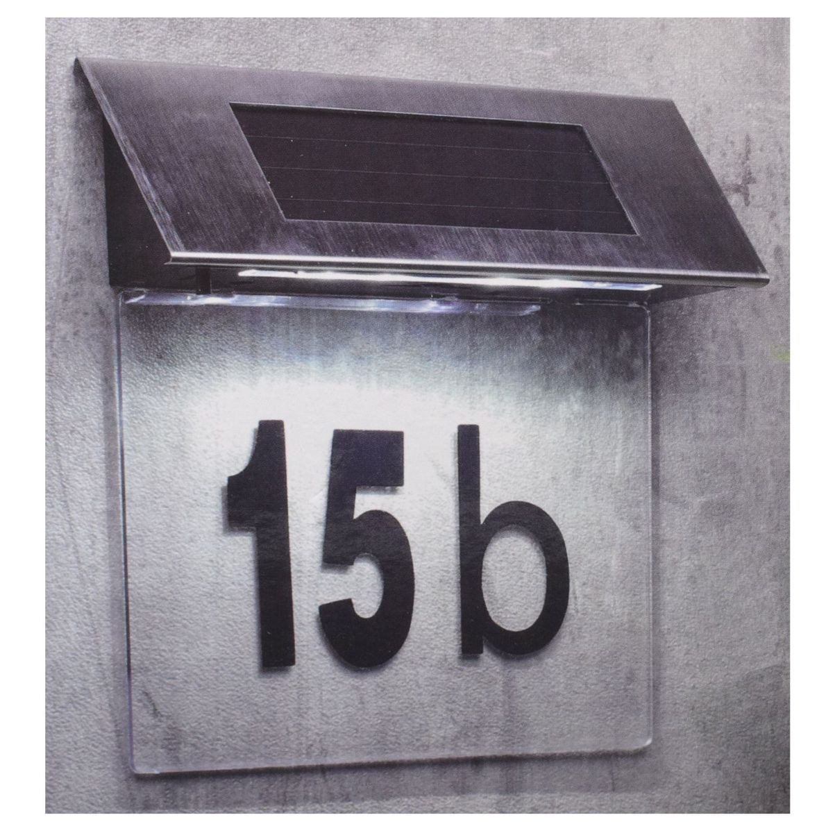 Haushalt International Hausnummer LED Номера домовleuchte mit Zahlen Solarleuchte für die Wandmontage, (1 St), inkl. Montagematerial & Buchstaben