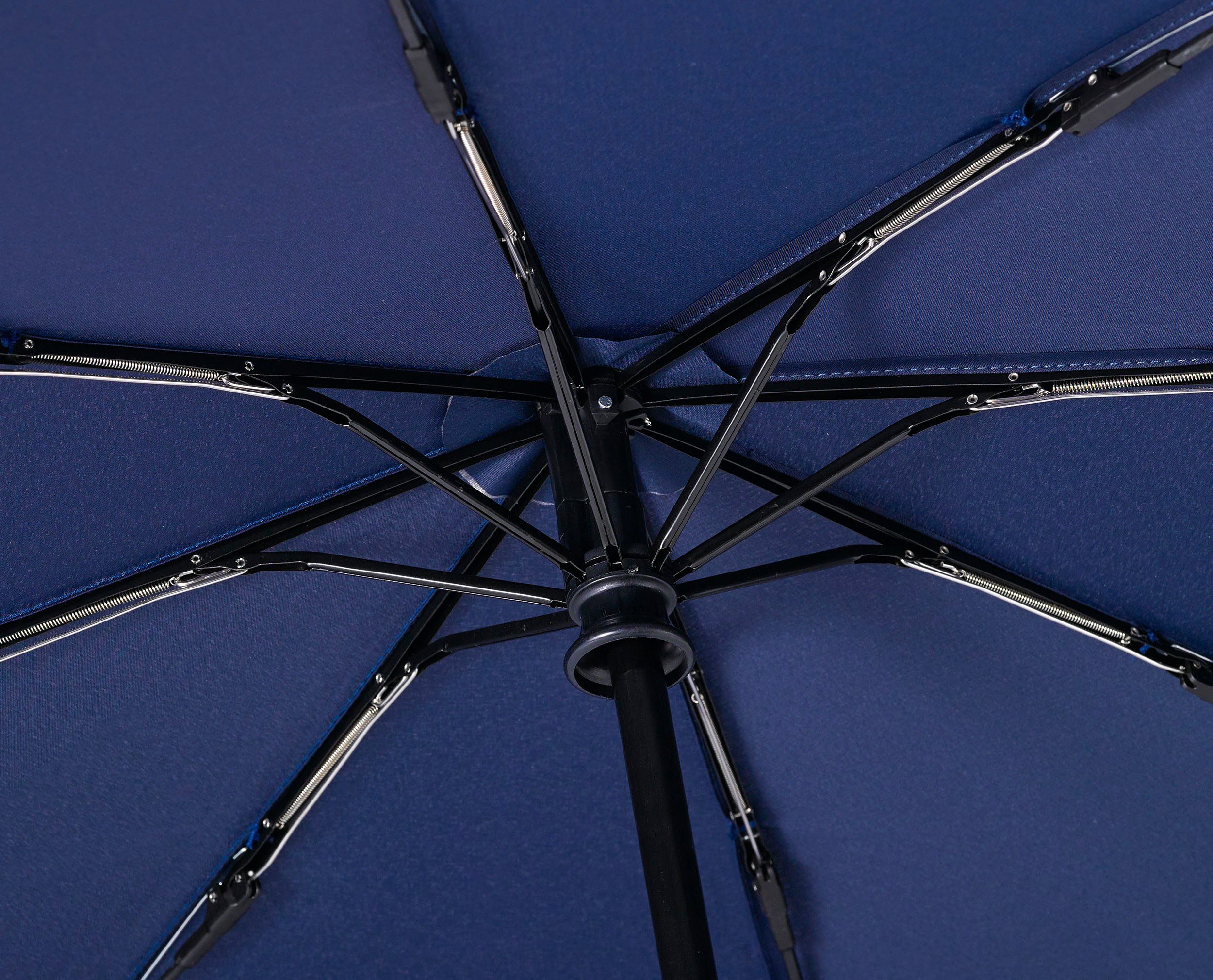 EuroSCHIRM® Taschenregenschirm blau marine, Umwelt-Taschenschirm, Kreise