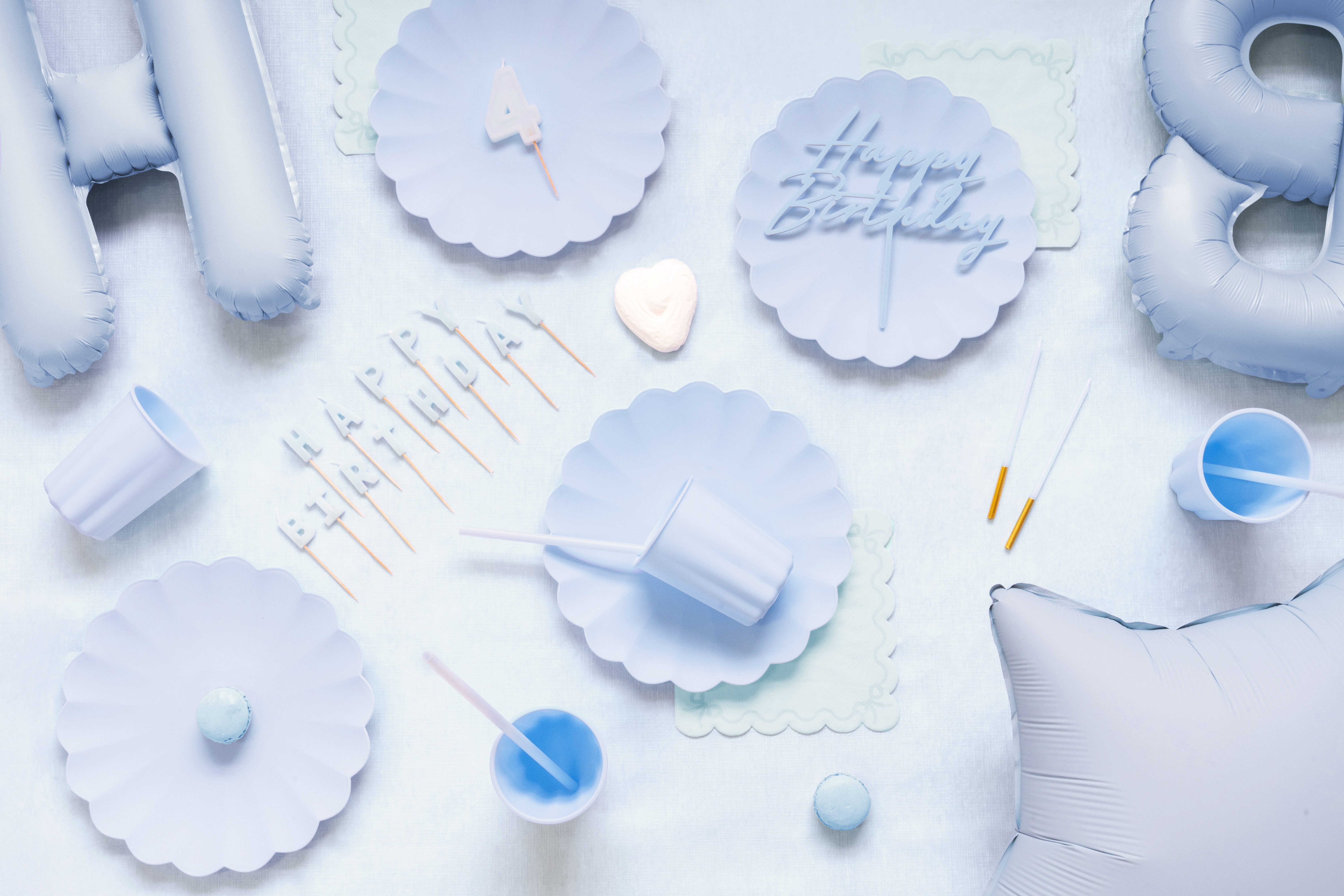 partydeco Papierserviette Servietten 'Rüsche' 12Stk./33x33cm, Blau