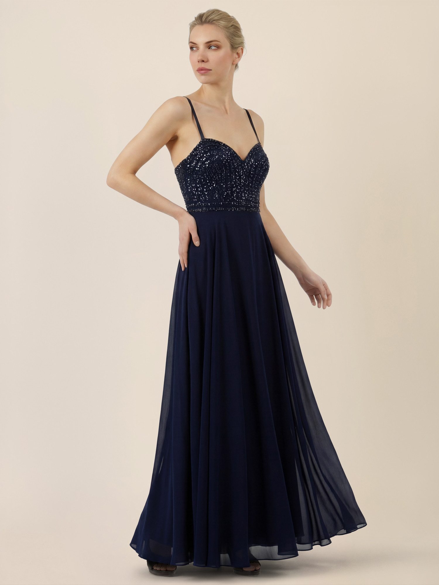 Apart Abendkleid mit Pailletten-Bustier