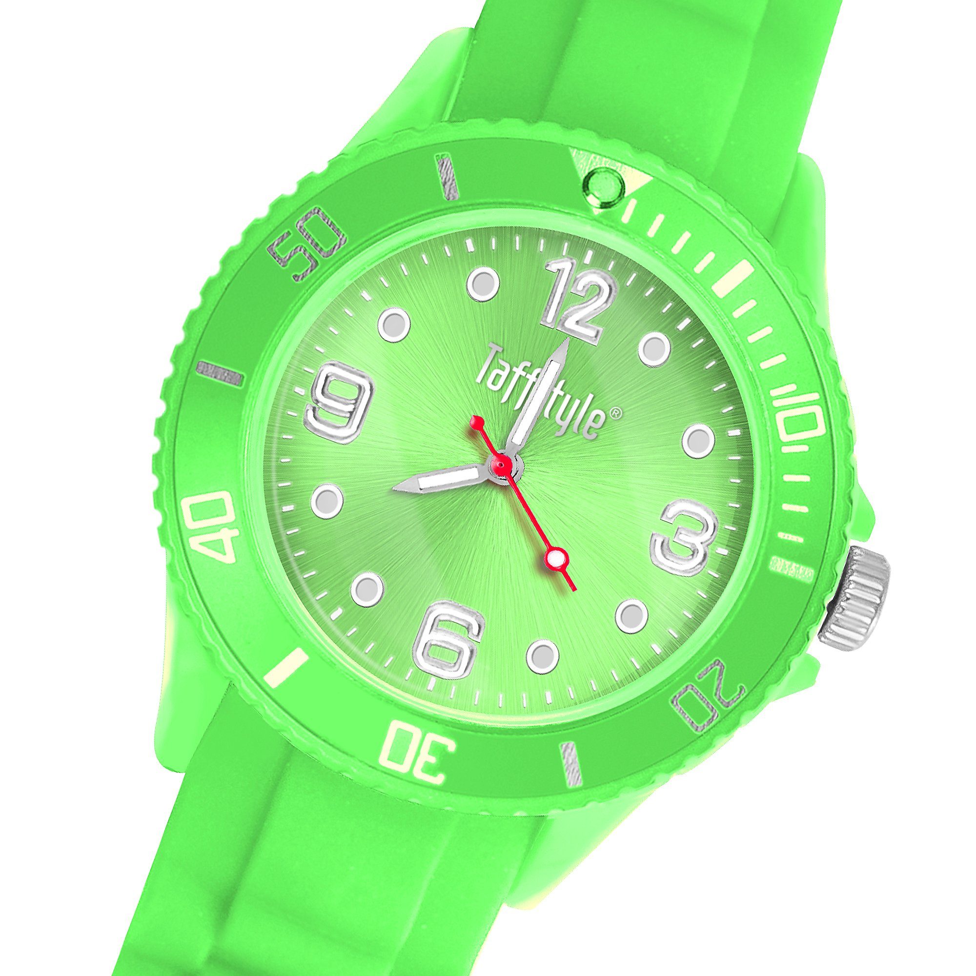 Taffstyle Quarzuhr Armbanduhr Silikon Analog Quarz Farbige Sport Uhr, Sportuhr Damenuhr Silikonuhr Kinderuhr Herrenuhr Bunt Gummi Armband