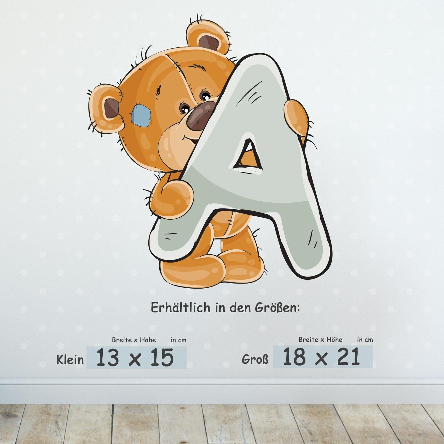 Sunnywall Wandtattoo Buchstaben ABC Bärchen Aufkleber für Wand & Tür (Buchs günstig online kaufen